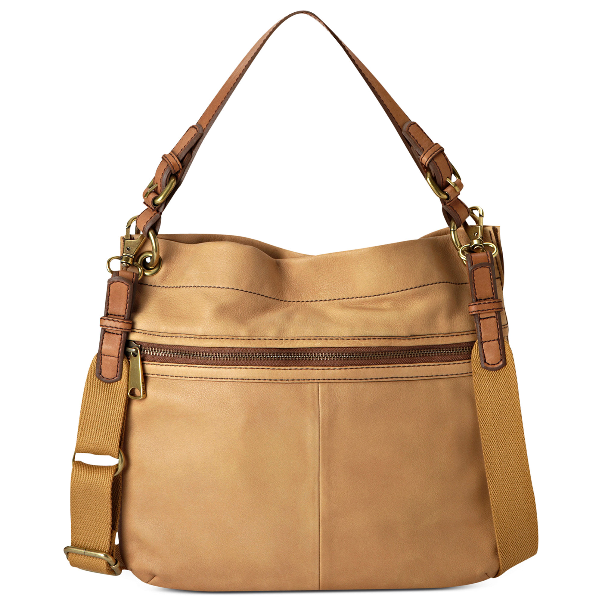 Fossil Explorer Leather Hobo in Bone (Brown) Lyst