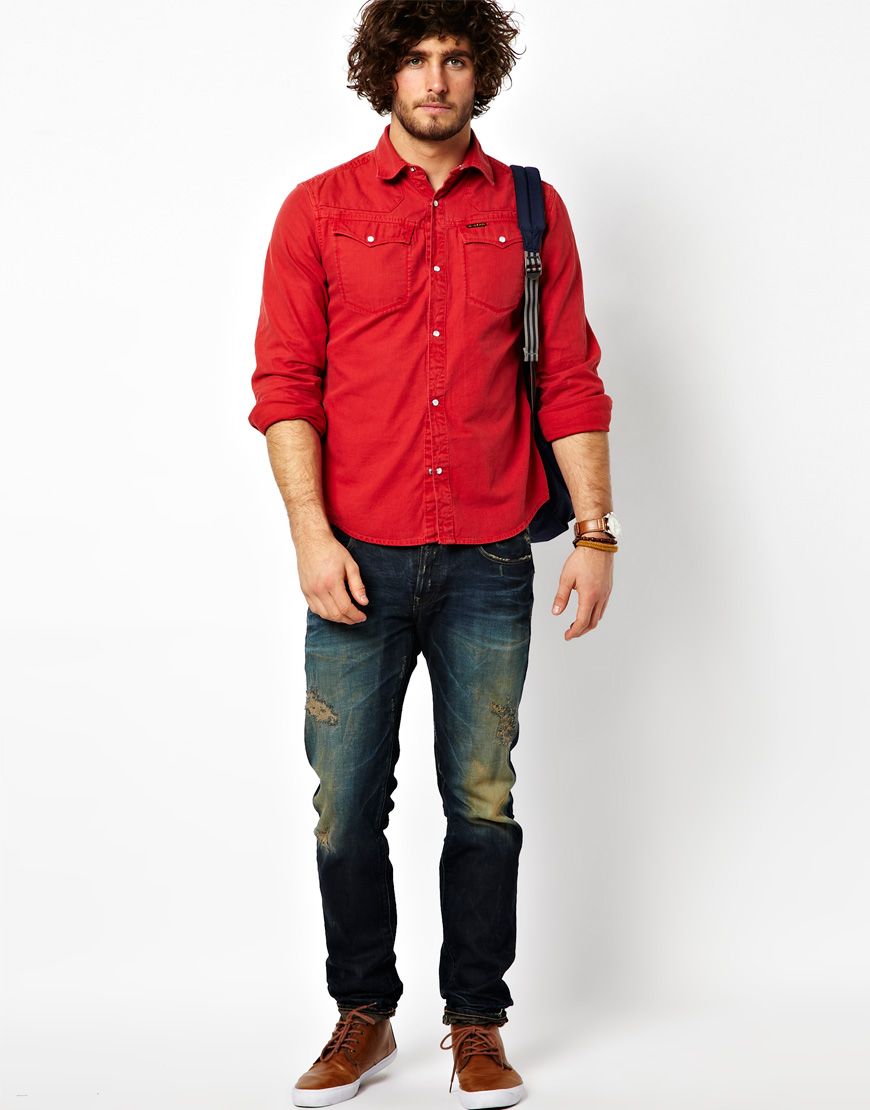Levi's 501 Original Fit Jeans Jester Red, $49 | Macy's | Lookastic