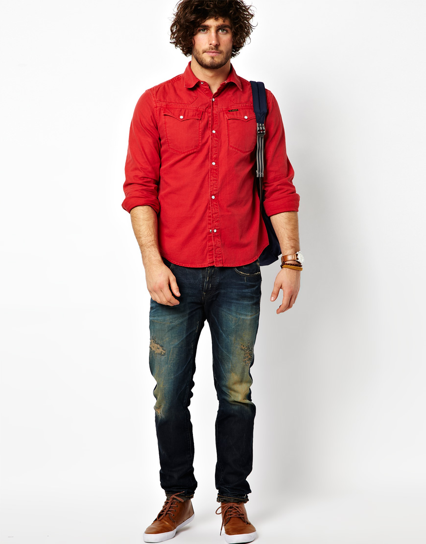 G-Star RAW G Star Denim Shirt Tailor Shooting Western Coloured Denim for Men  | Lyst