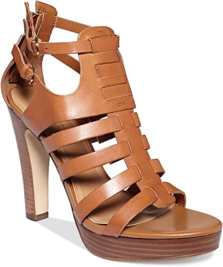 Guess Womens Shoes Edelina Platform Sandals in Brown | Lyst
