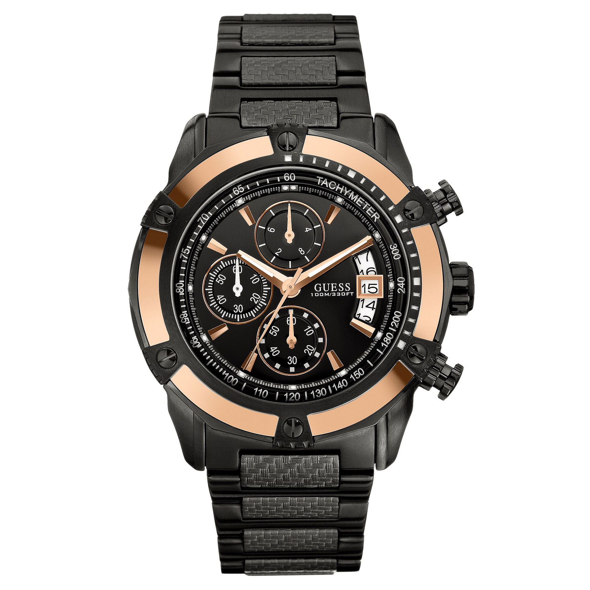 Lyst - Guess Watch Mens Chronograph High Gear Sport Black Ion Plated ...