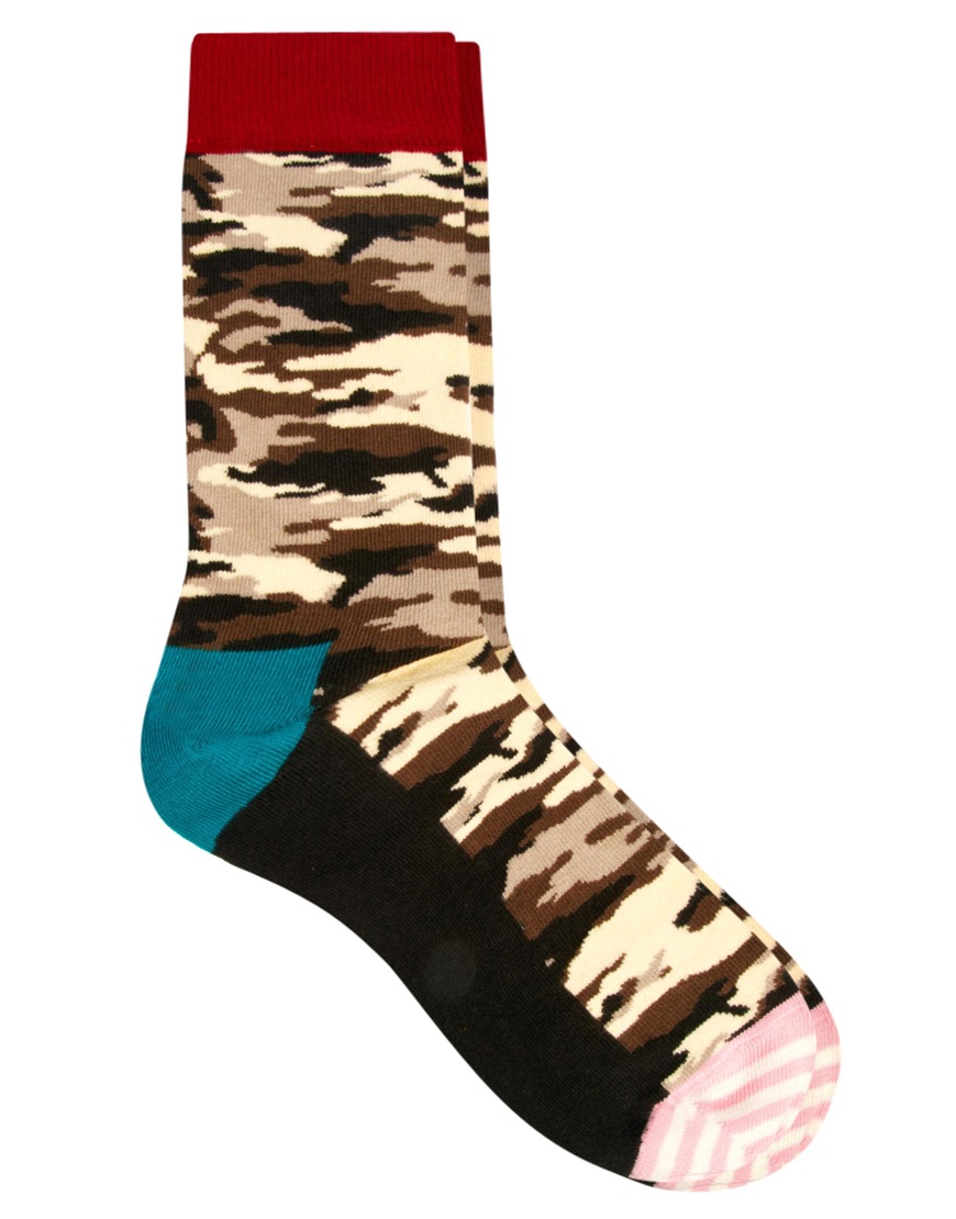 Lyst - Happy Socks Camo Socks in Brown for Men