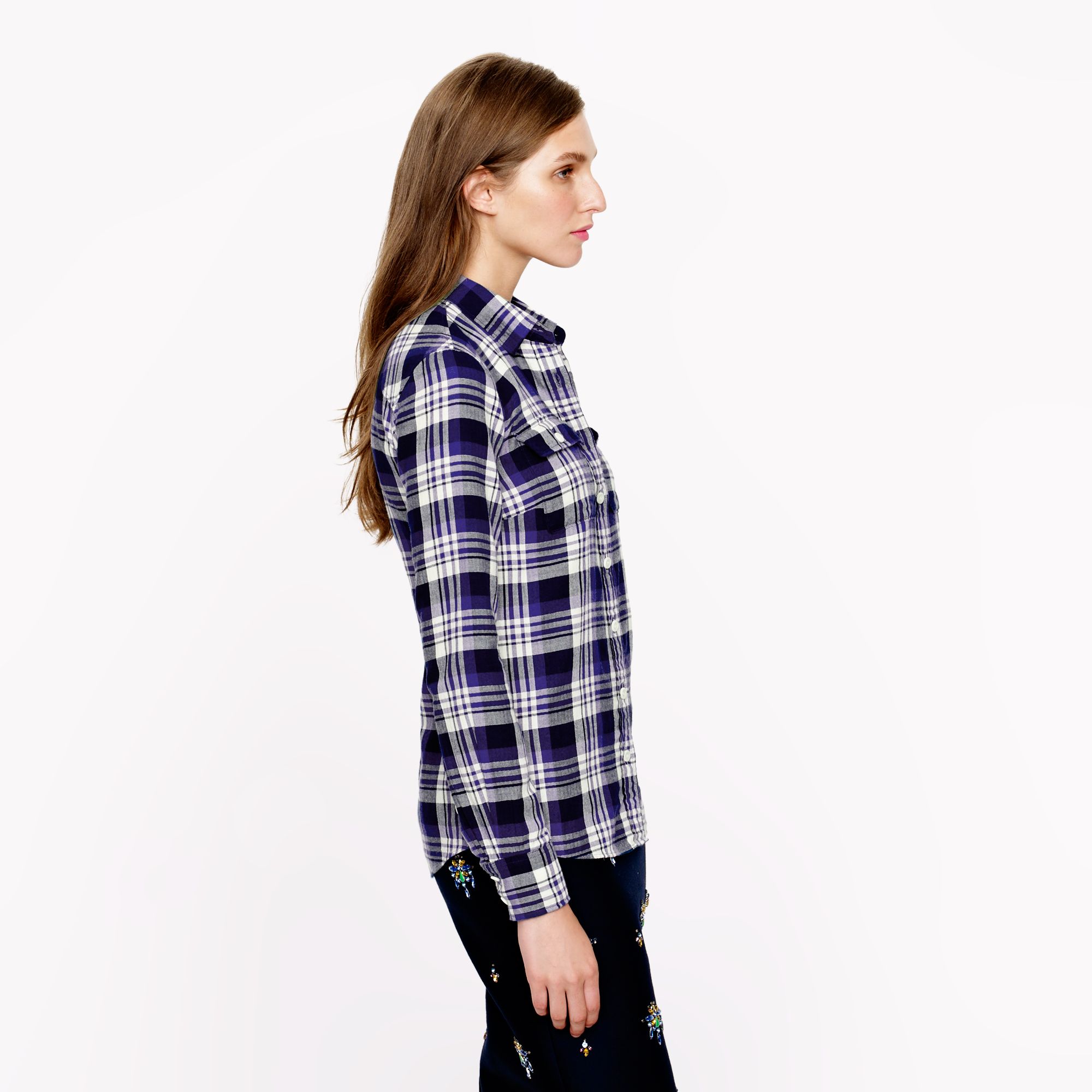 J.Crew Acropolis Blue Plaid Flannel 