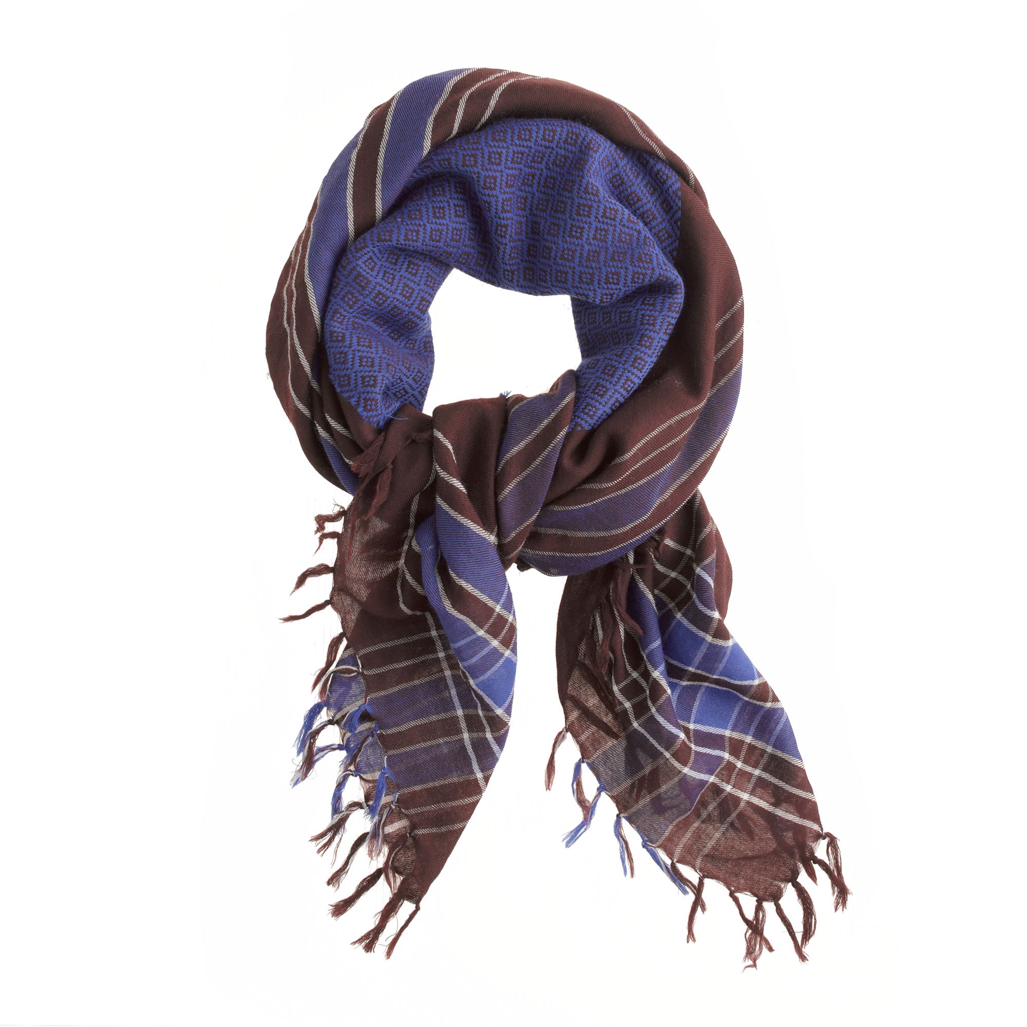 J.crew Diamond and Plaid Scarf in Red Lyst