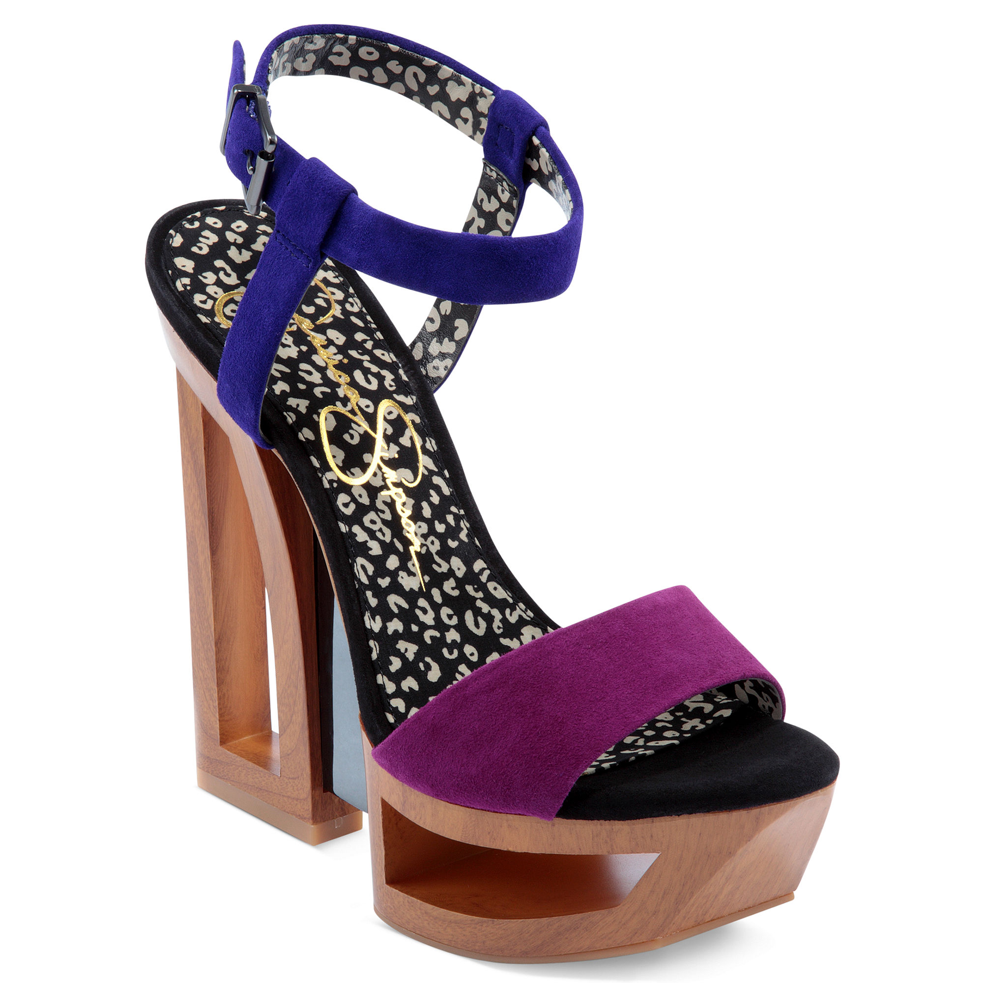 Jessica Simpson Tanya Cut Out Platform Sandals in Purple Suede Combo  (Purple) | Lyst