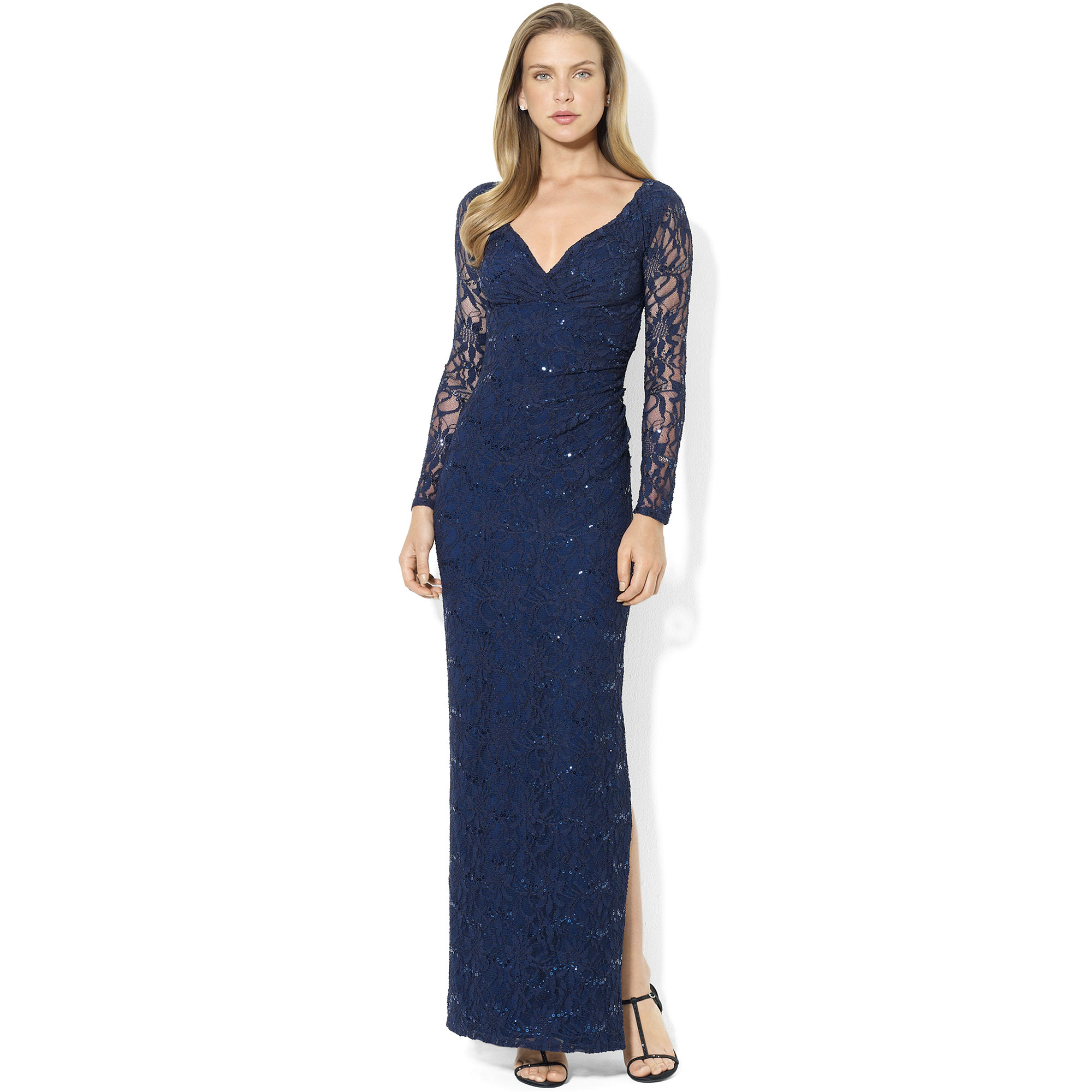 Ralph lauren navy sequin dress Clearance