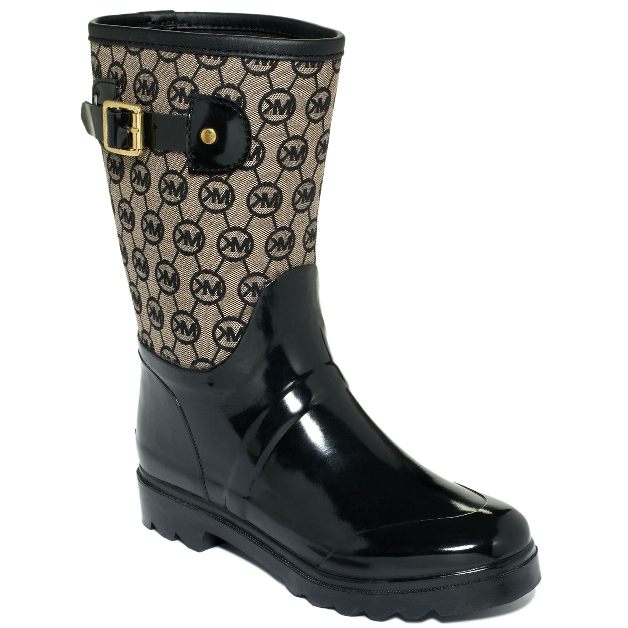 mk logo rain boots