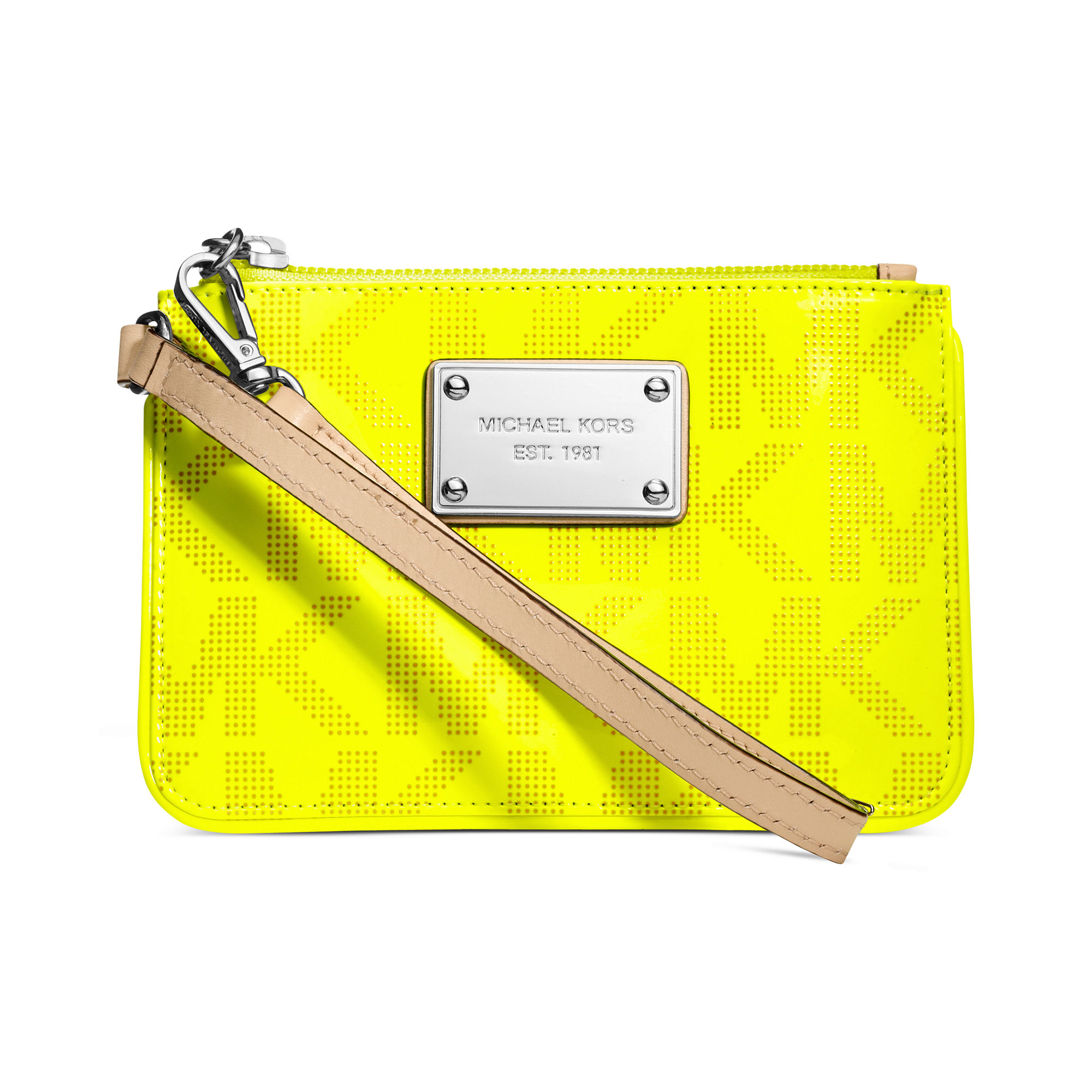 neon yellow michael kors purse