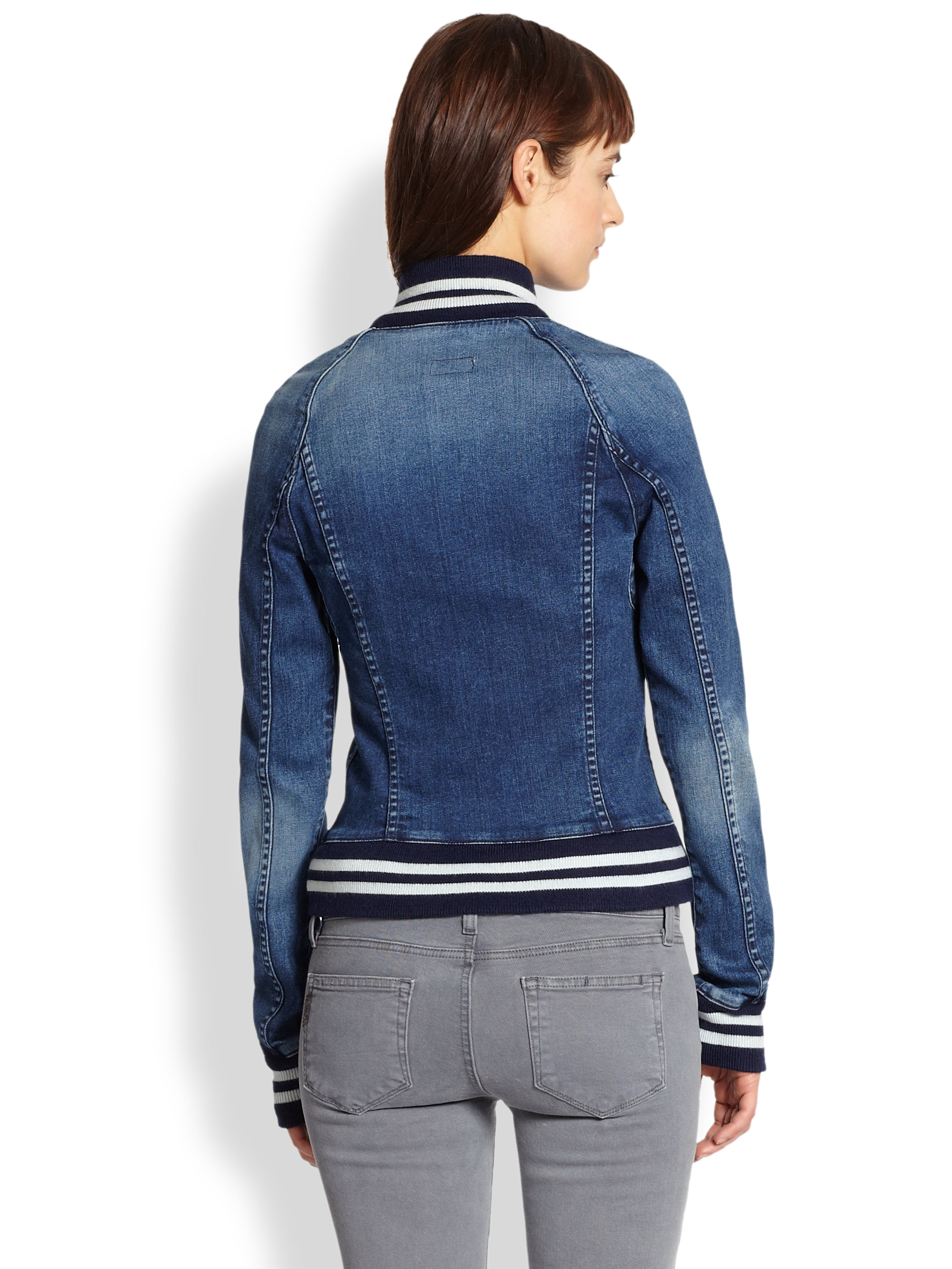 letterman jean jacket