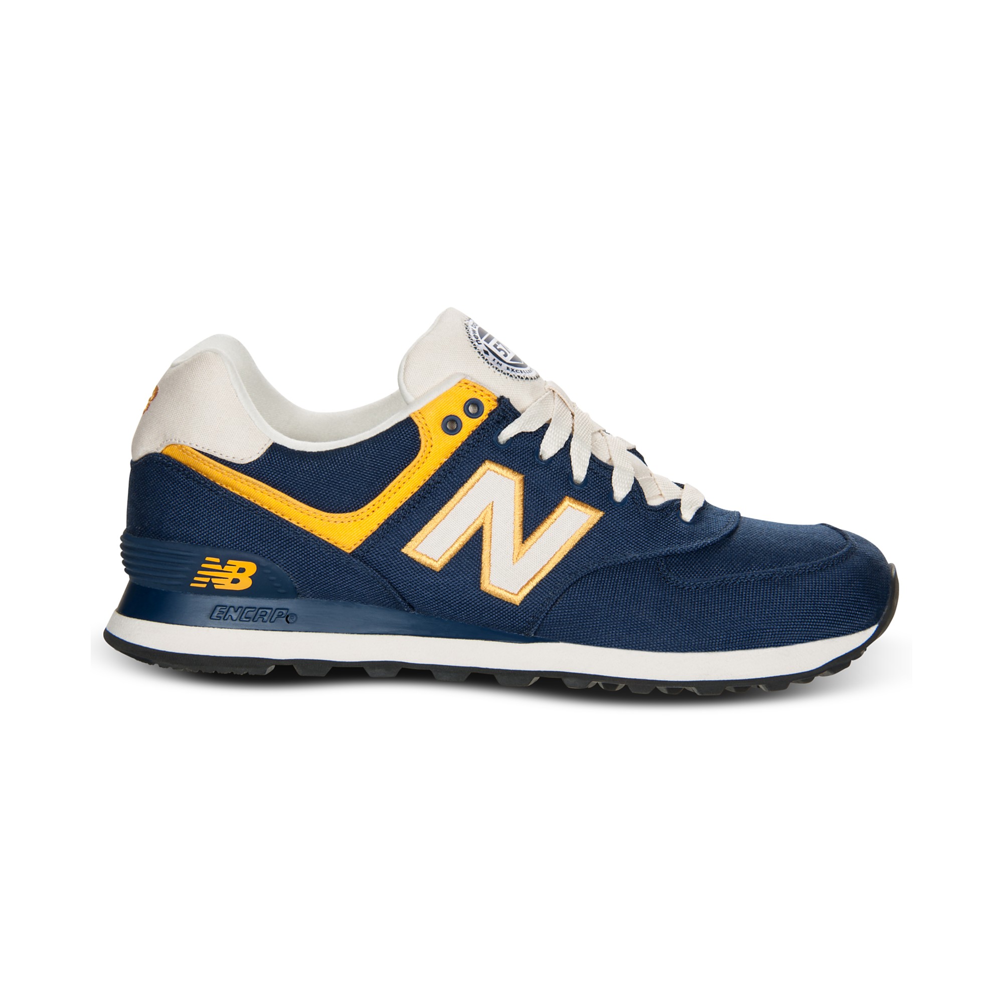 New Balance 574 Sneakers in Navy/Yellow (Blue) for Men - Lyst