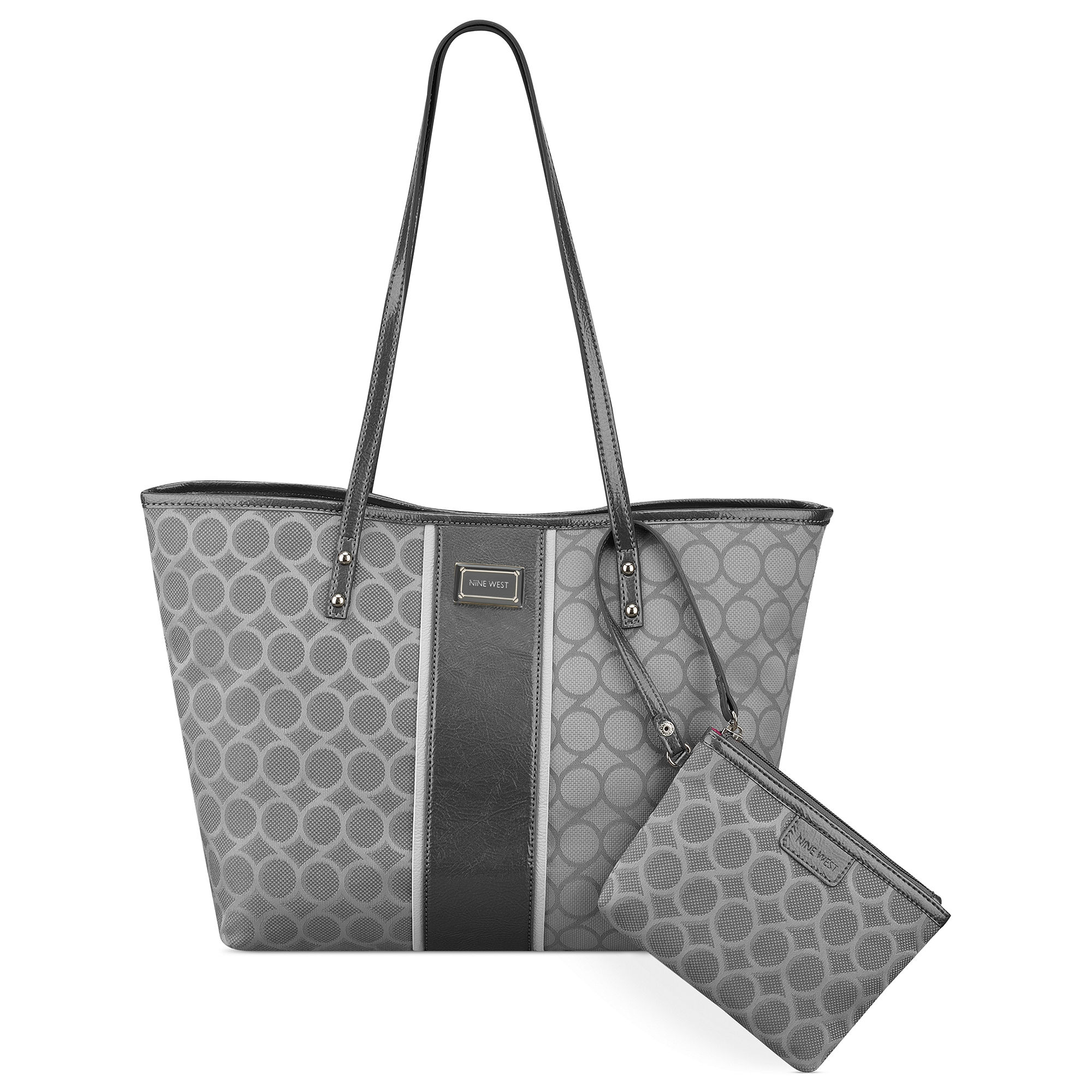 Nine West 9 Jacquard Medium Tote in lt Grey/Grey (Gray) - Lyst