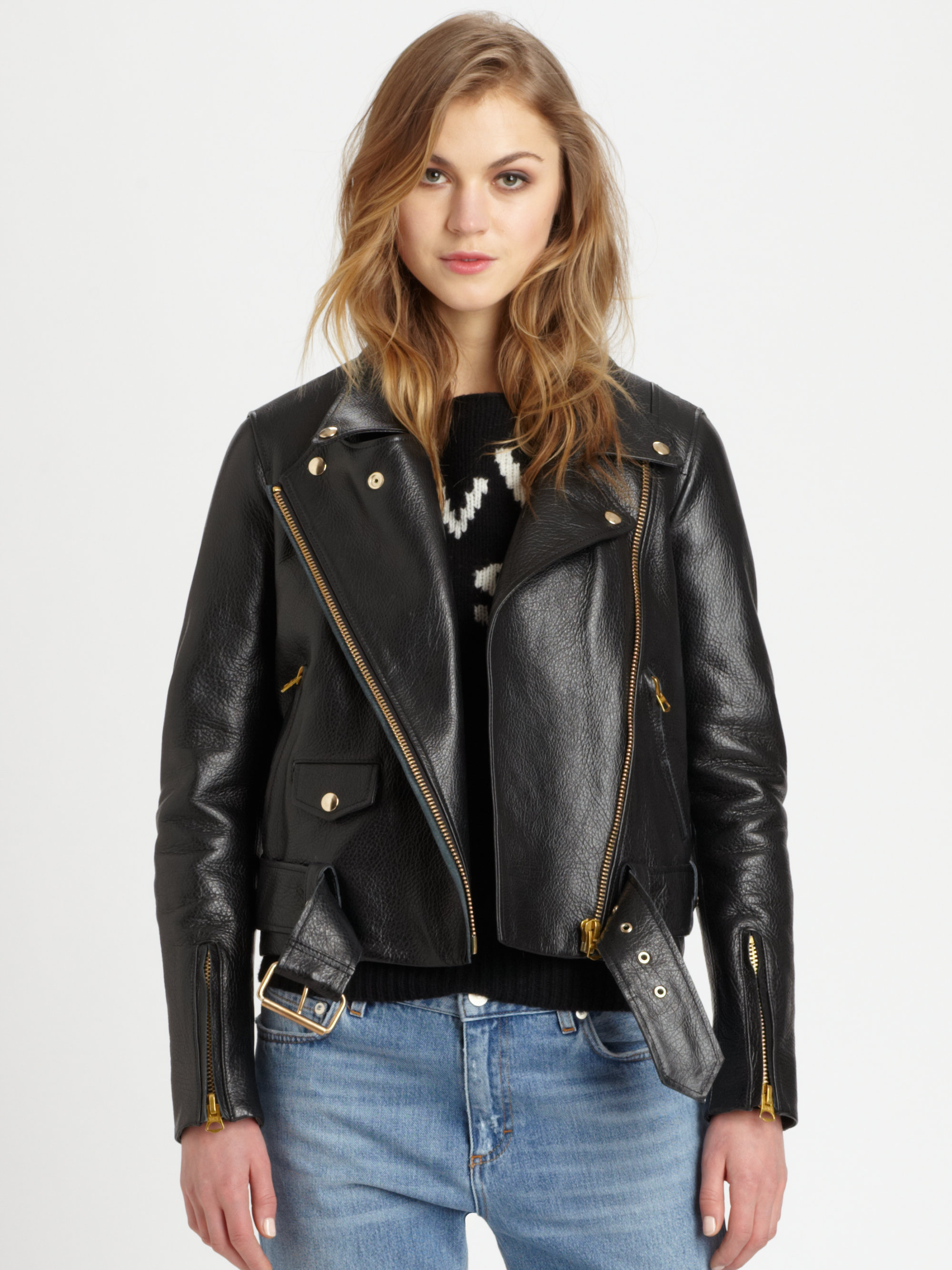 acne leather biker jacket