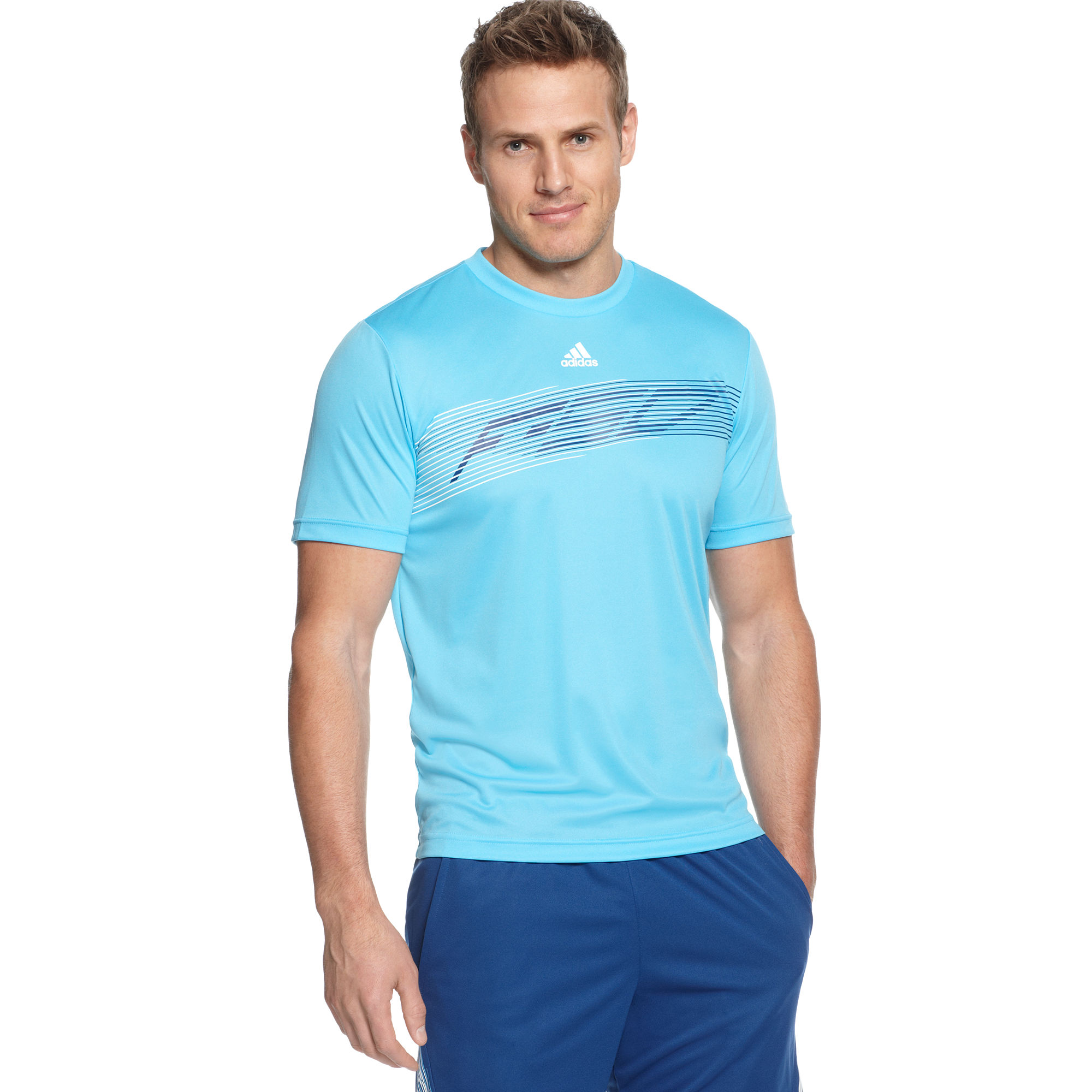 Adidas F50 Slim Fit Soccer Tshirt in Blue for Men (dark blue/light aqua ...