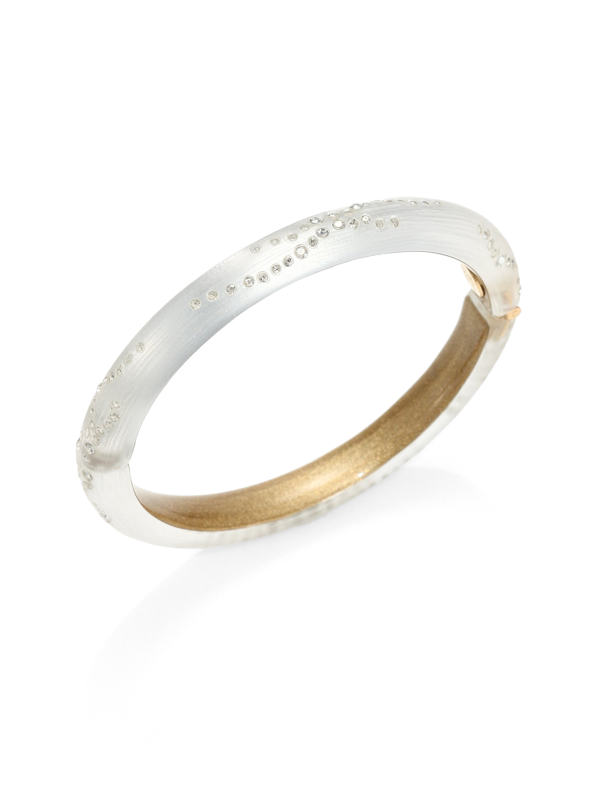 Alexis Bittar Lucite & Crystal Dust Bangle Bracelet in Metallic | Lyst