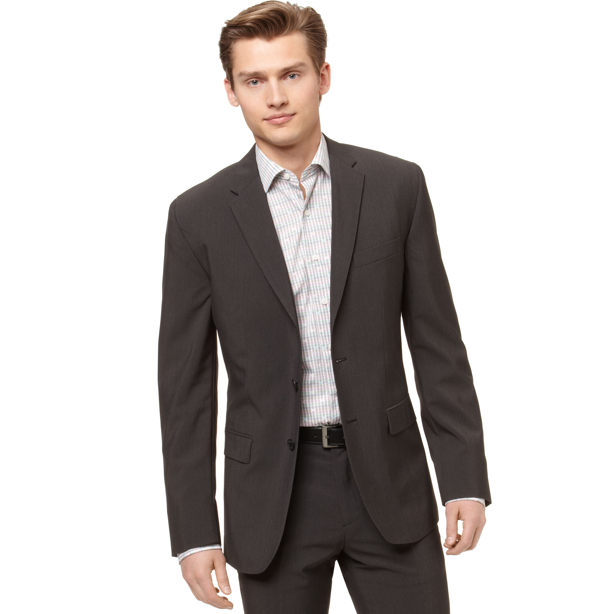 Calvin Klein Core Body Slim Fit Fine-Stripe Blazer in Black for Men | Lyst