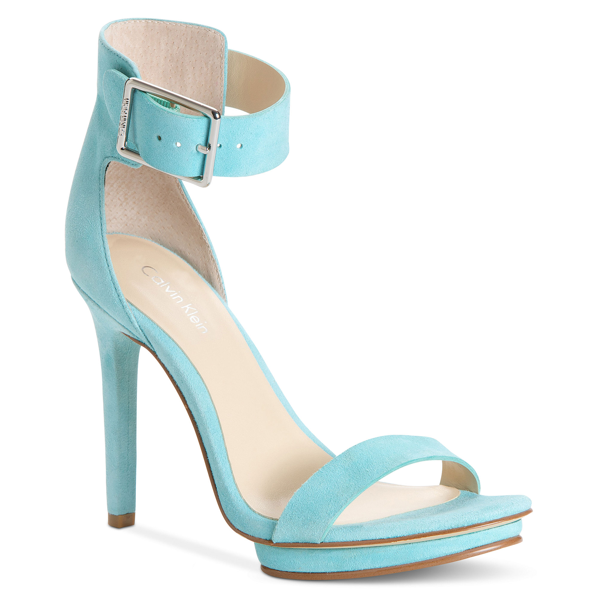 teal high heel sandals