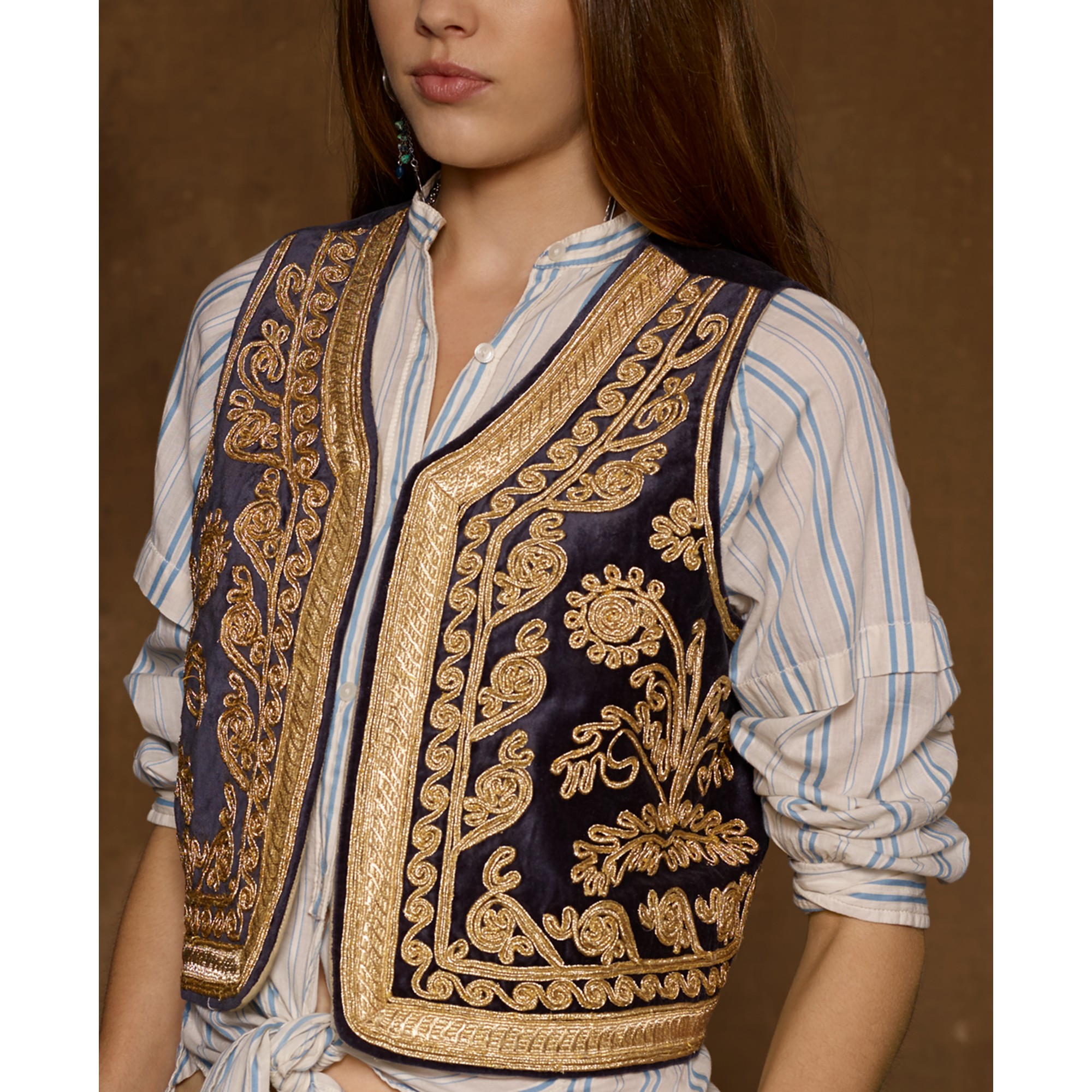Lyst Denim & Supply Ralph Lauren Sleeveless Embroidered Velvet Vest
