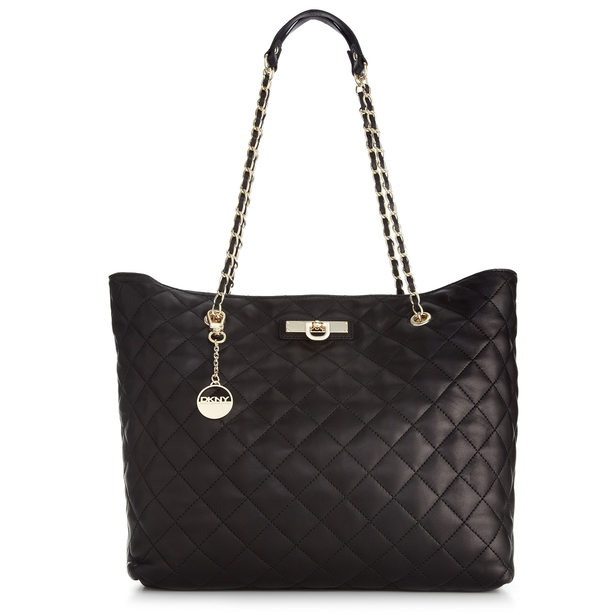 Lyst - Dkny Quilted Nappa East West Shopper in Black