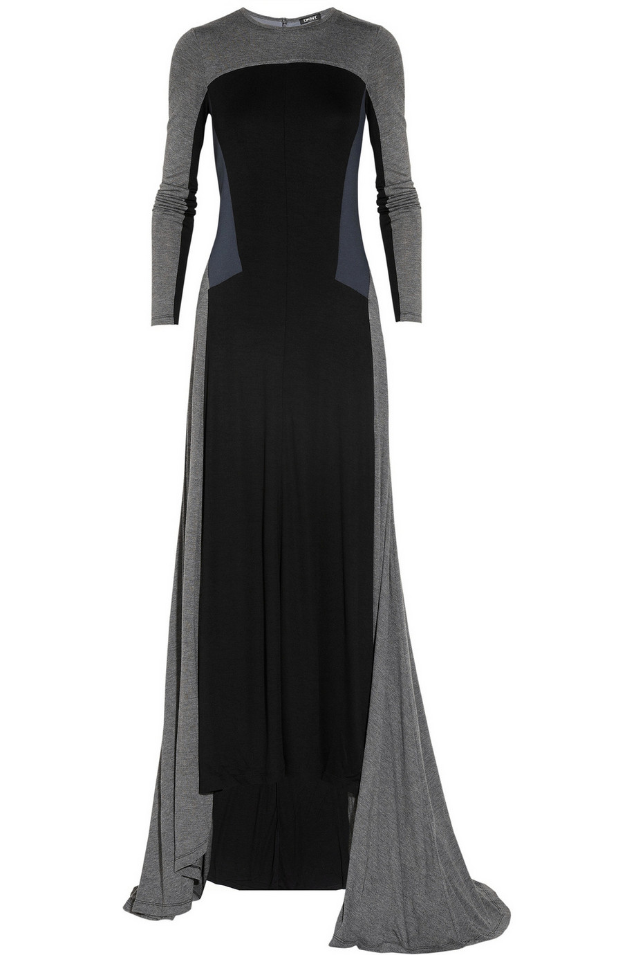 Lyst - Dkny Colorblock Jersey Maxi Dress in Gray