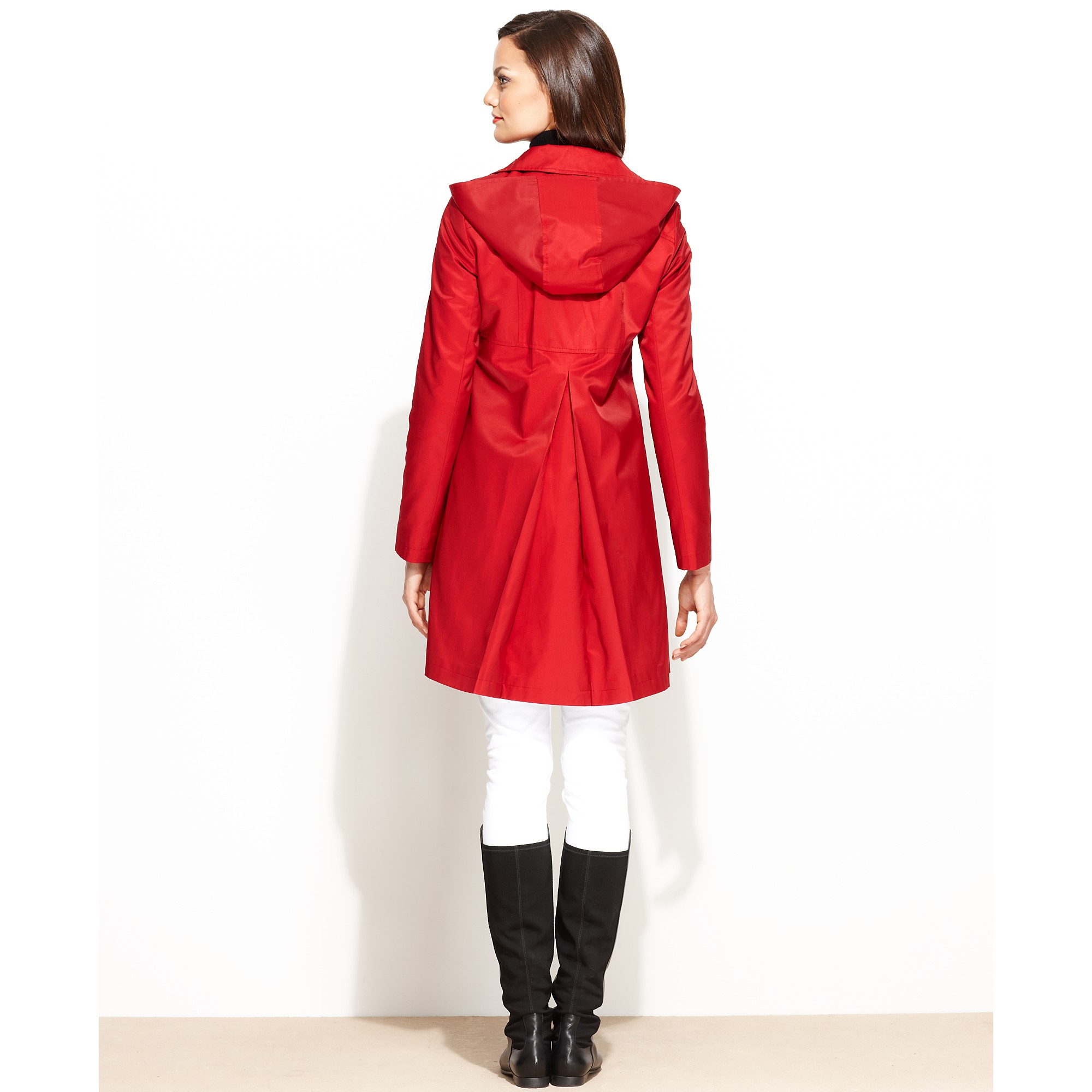 dkny hooded raincoat