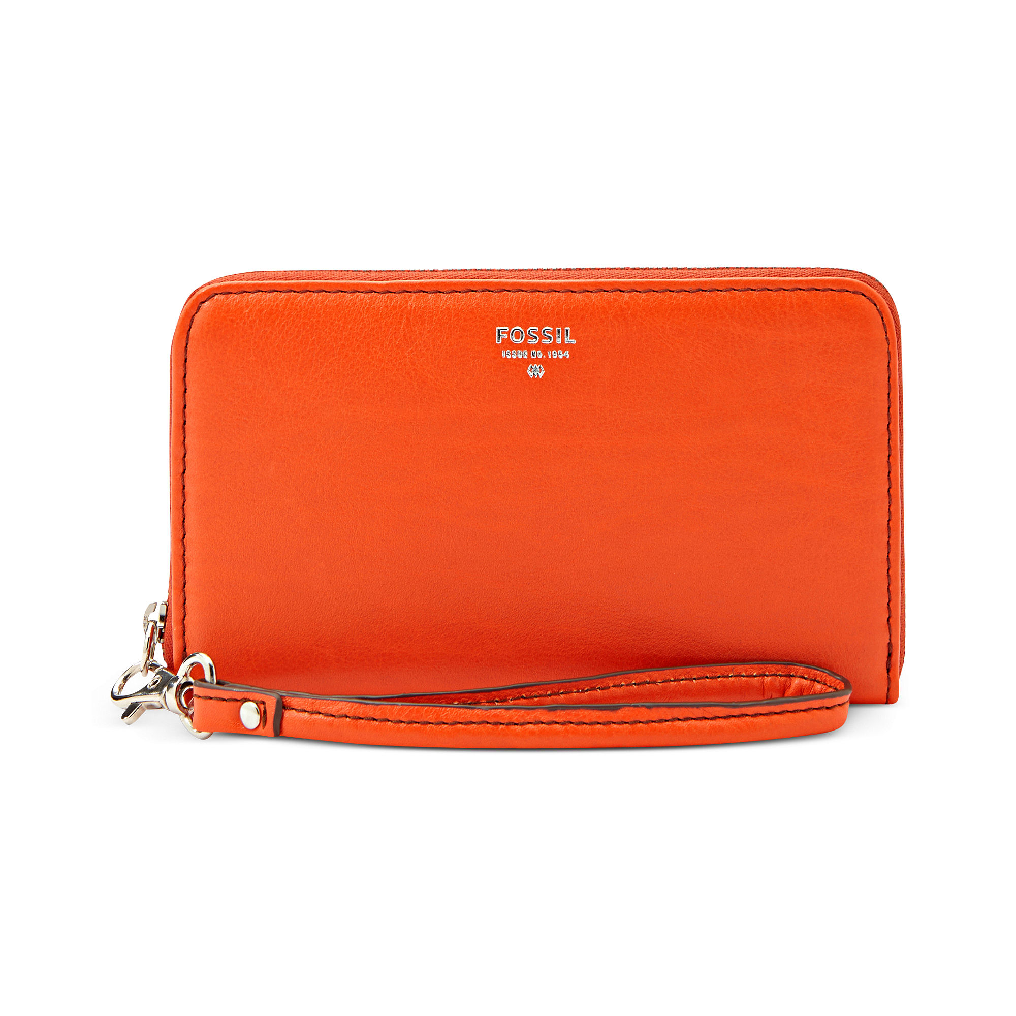 Fossil Sydney Leather Zip Phone Wallet in Magenta (Orange) - Lyst