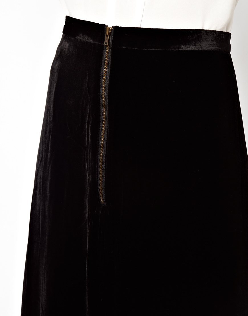 Ganni Silk Mix Maxi Skirt in Black - Lyst