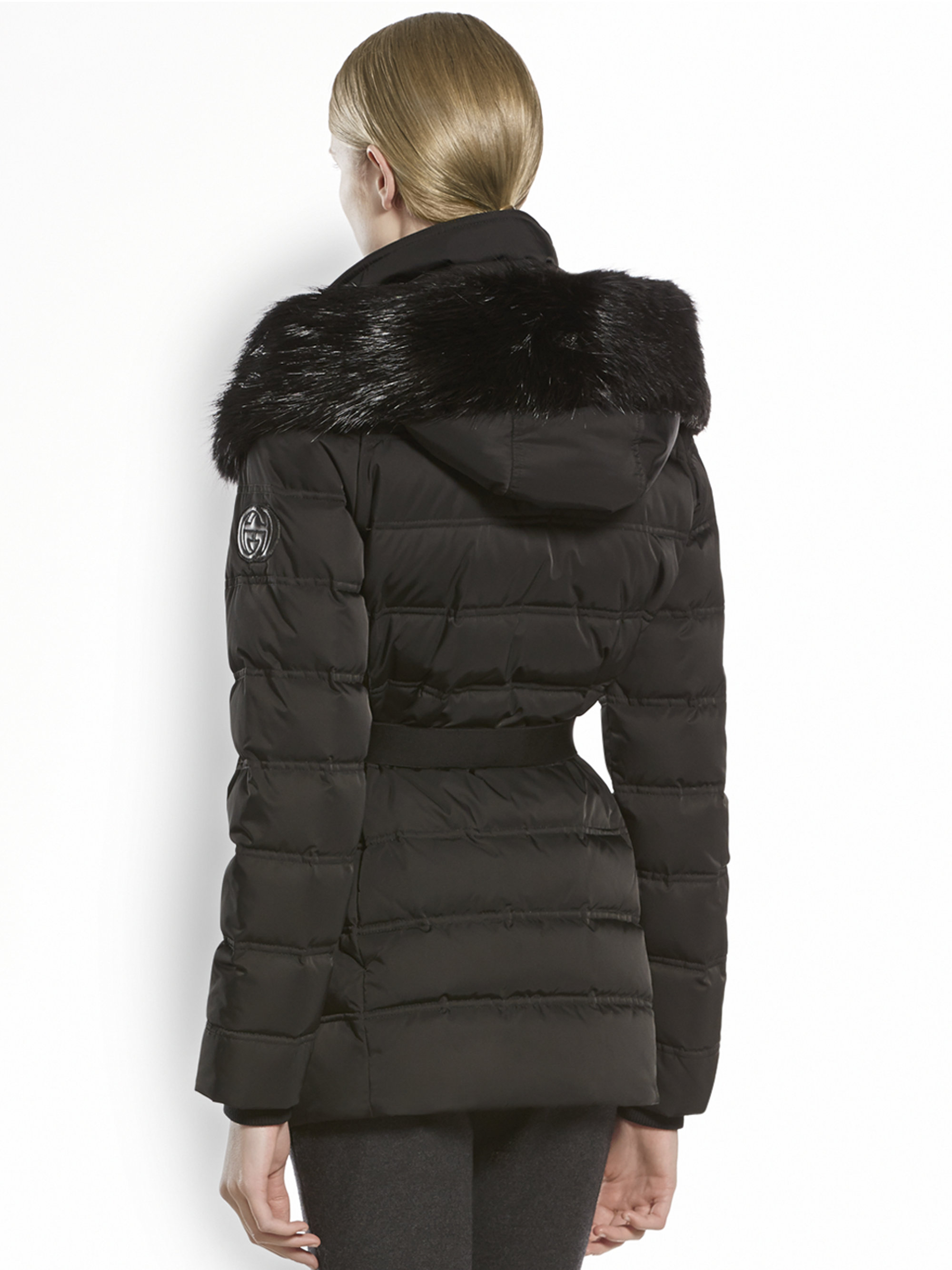 Gucci jacket with fur hood cheap