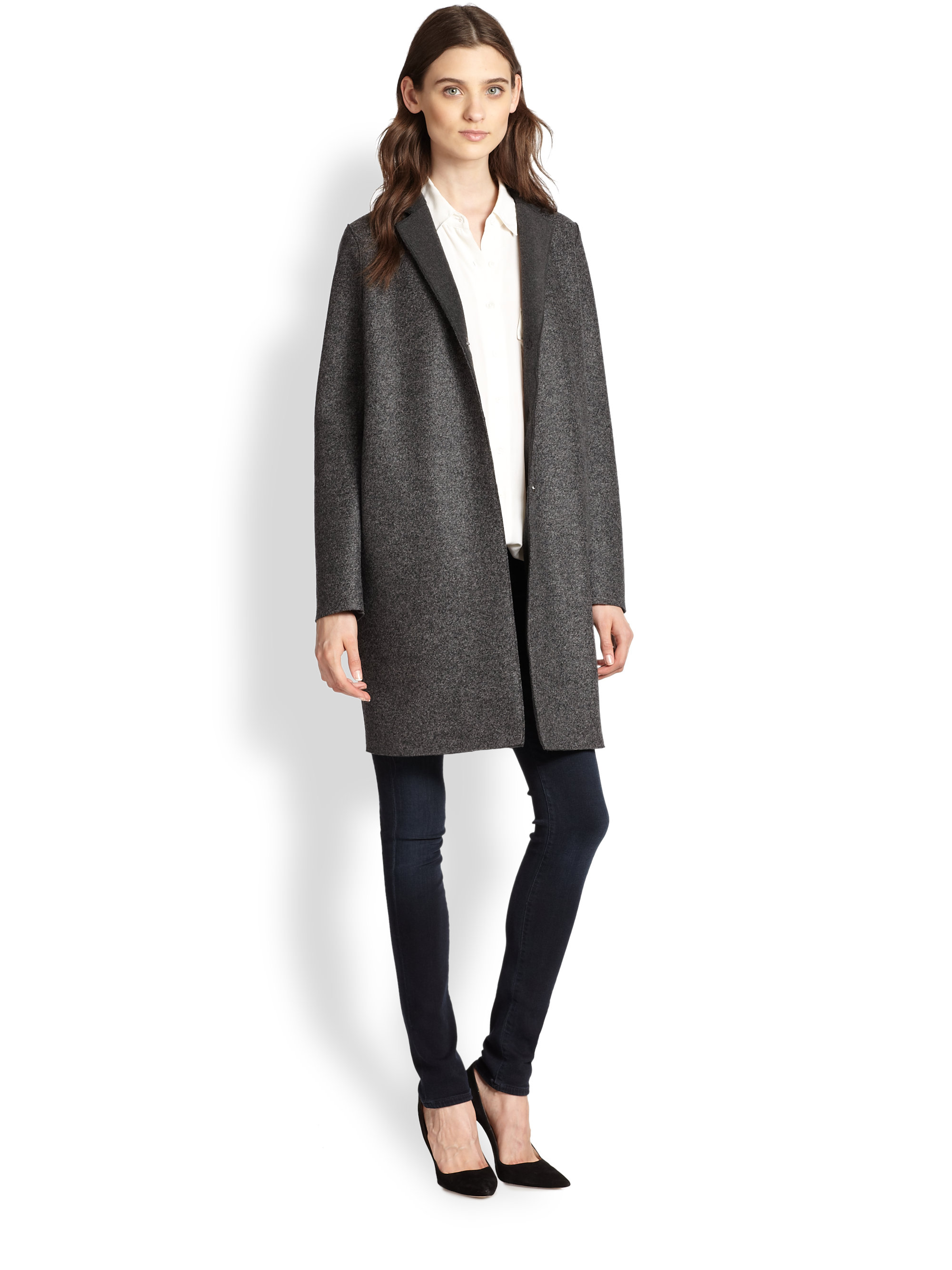 gray cocoon coat