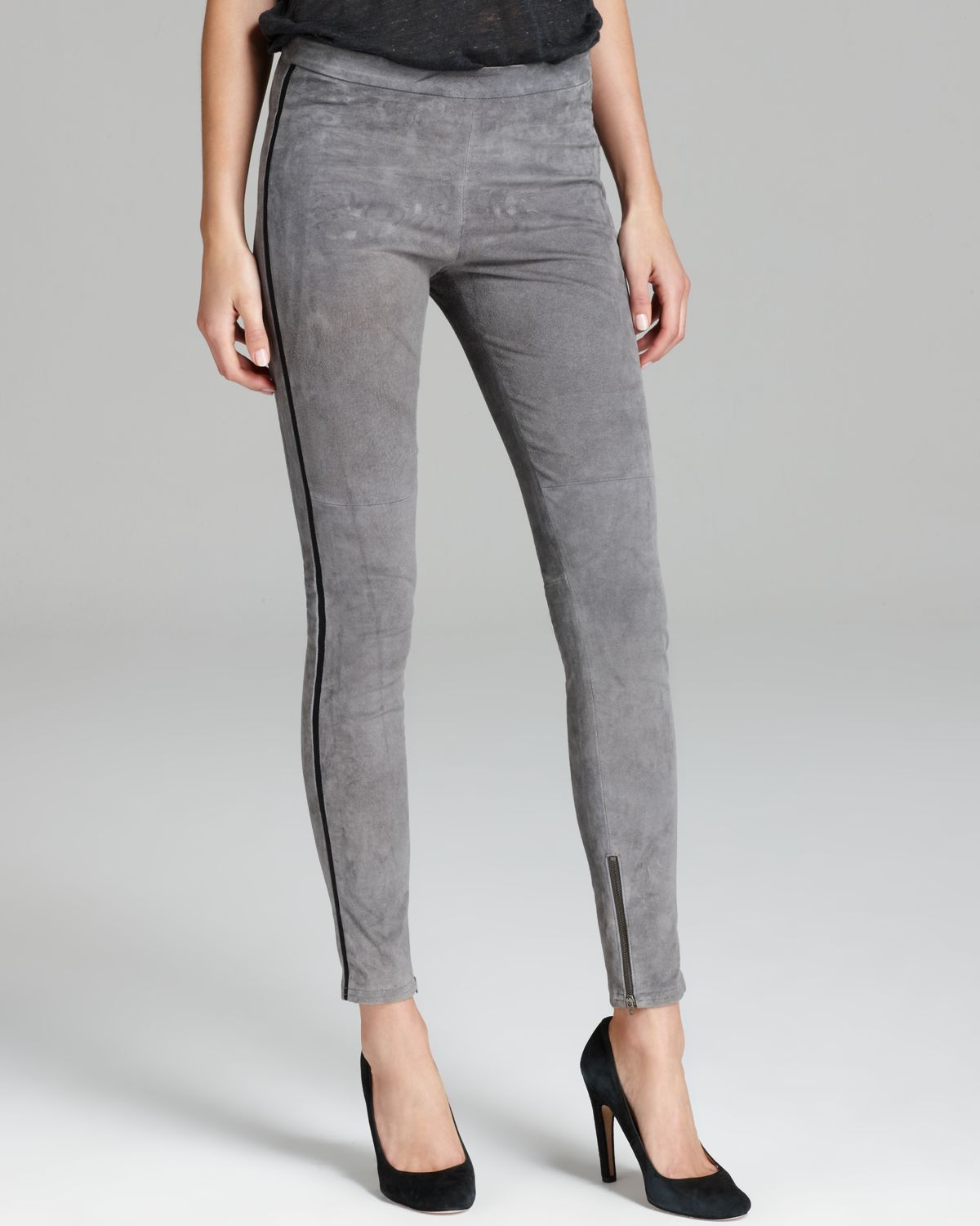 grey suede pants