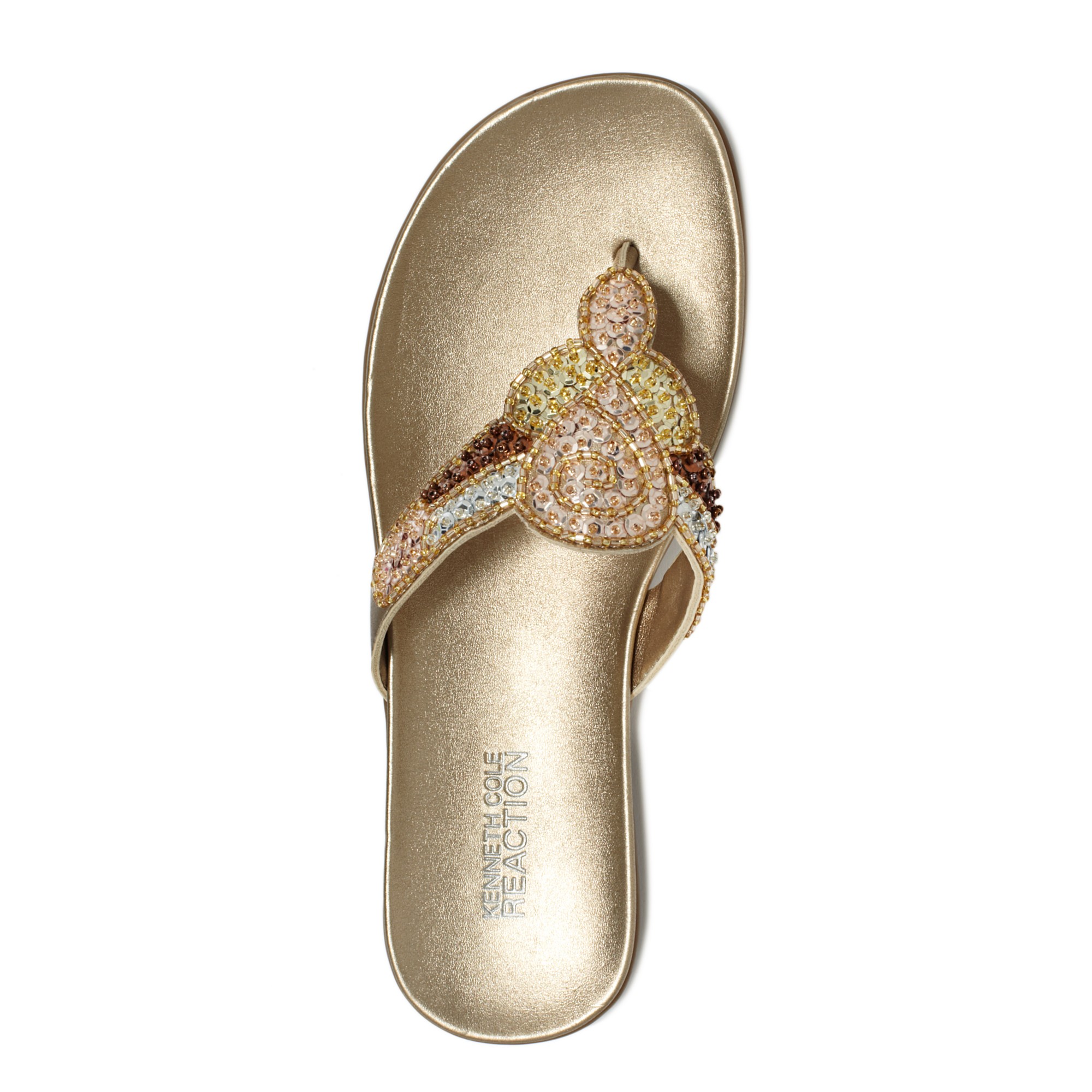 Lyst - Kenneth cole reaction Fab Glam Thong Sandals in Metallic