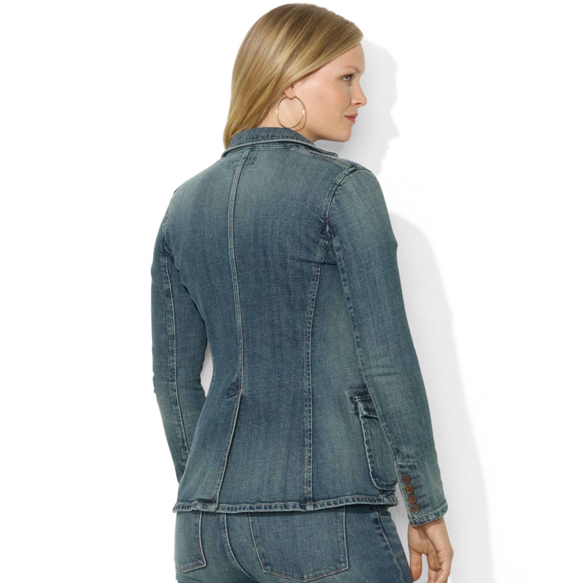 plus size jean blazer