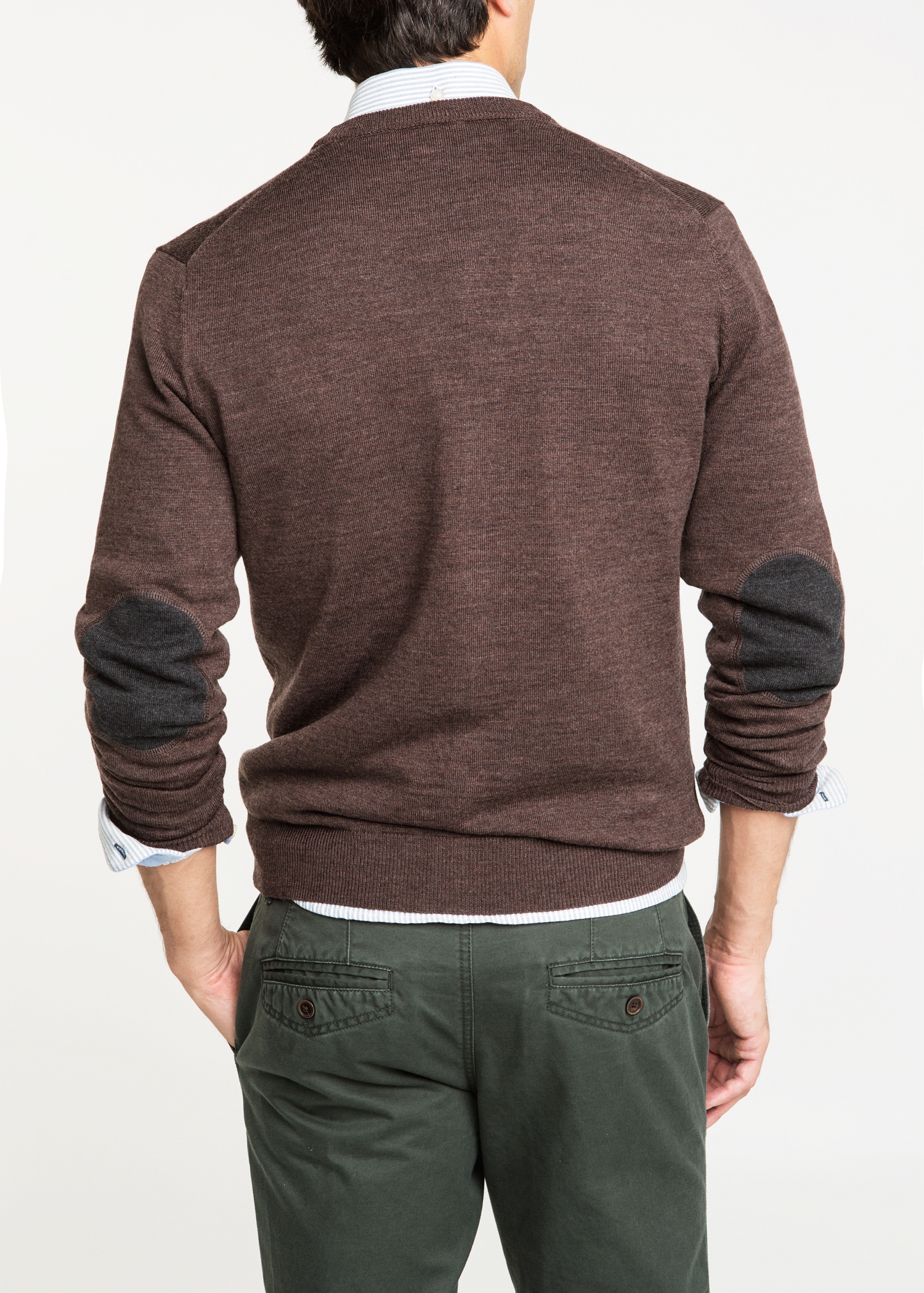 Lyst - Mango Elbow Patch Wool Cardigan in Brown for Men