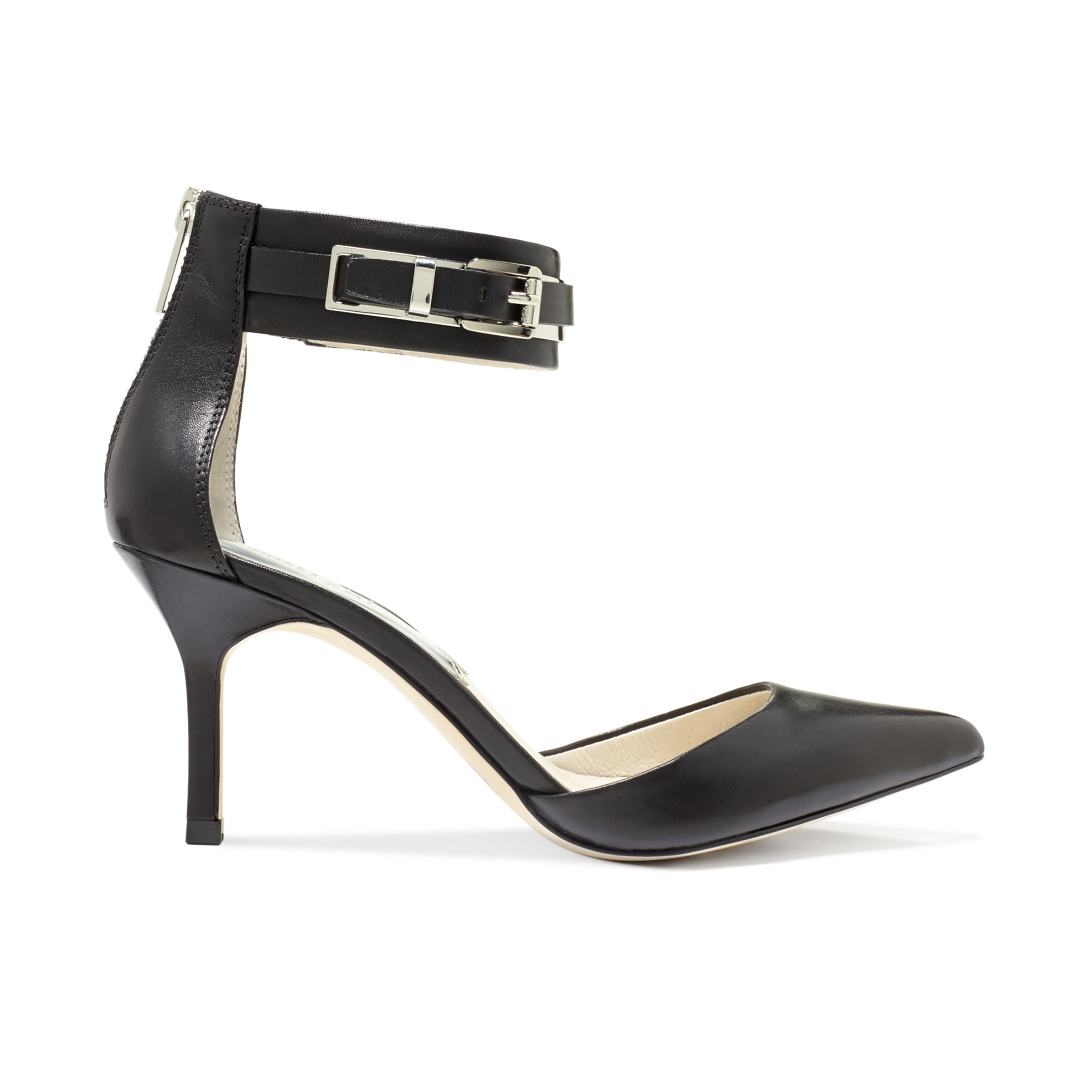 Michael Kors Karlie Mid Heel Pumps in Black Leather (Black) - Lyst