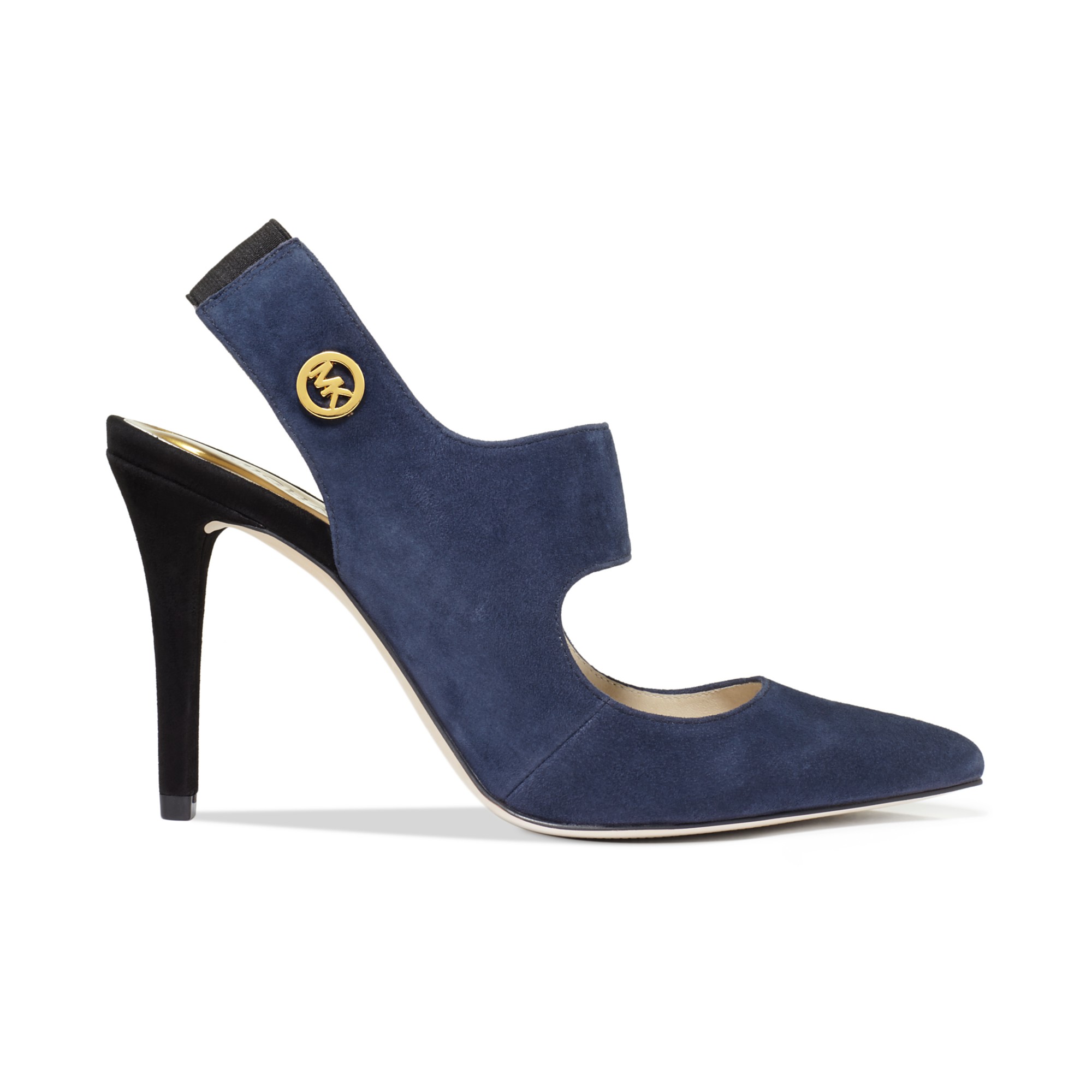 navy blue mid heel pumps
