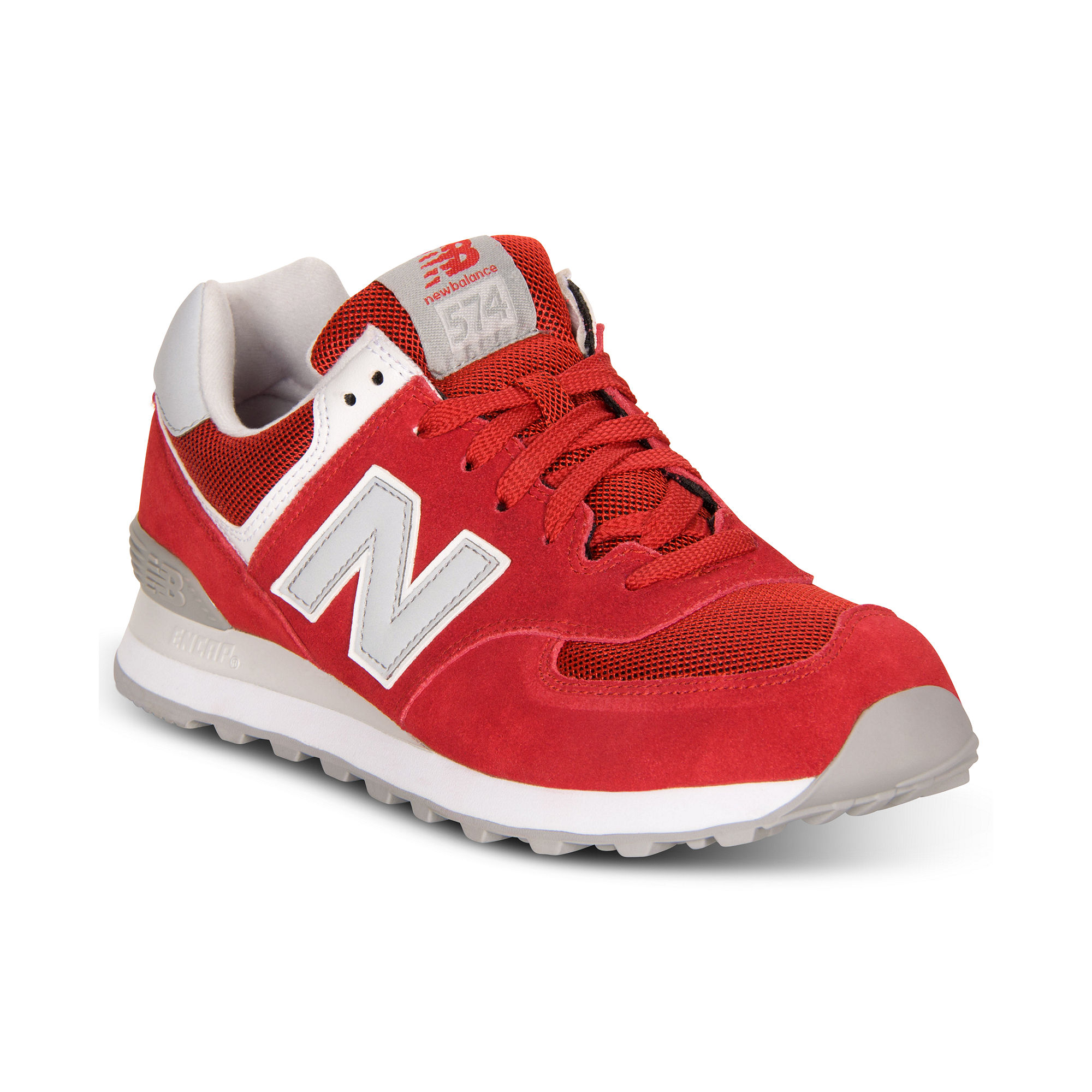 New Balance 574 Athletic Casual Sneakers in Red for Men (red silver) | Lyst