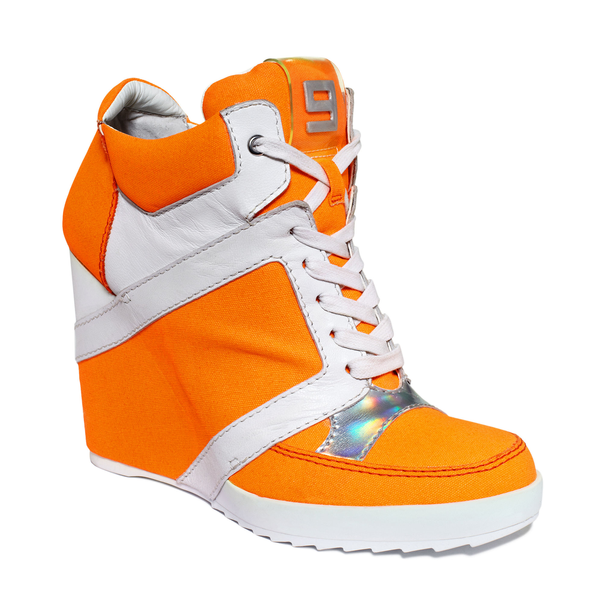 Nine West Elzorro High Top Wedge Sneakers in Orange Lyst