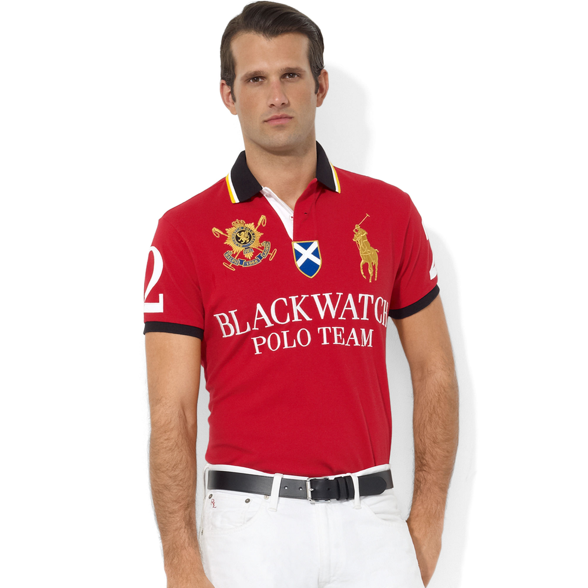 Adversario superficie Brillar Ralph Lauren Custom Fit Short Sleeve Black Watch Mesh Polo Shirt in Red for  Men | Lyst