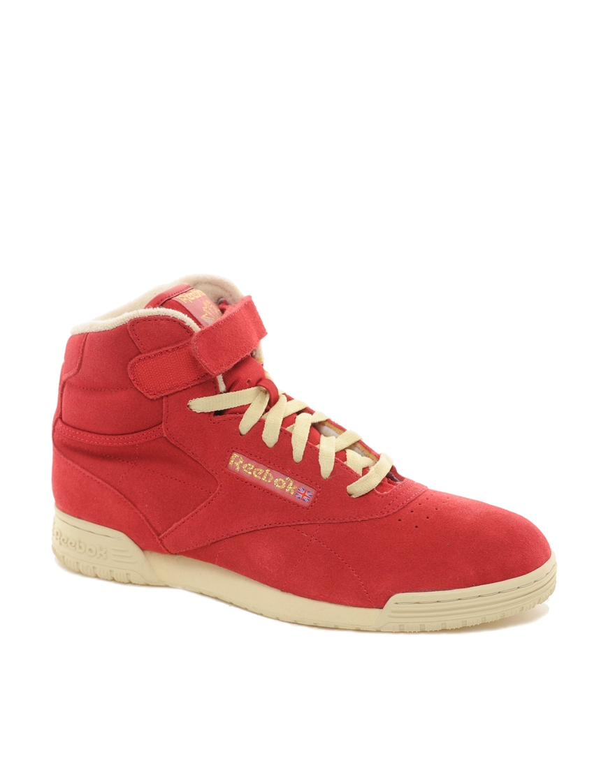 Reebok Exofit Clean Hi Vintage Trainers in Red for Men | Lyst
