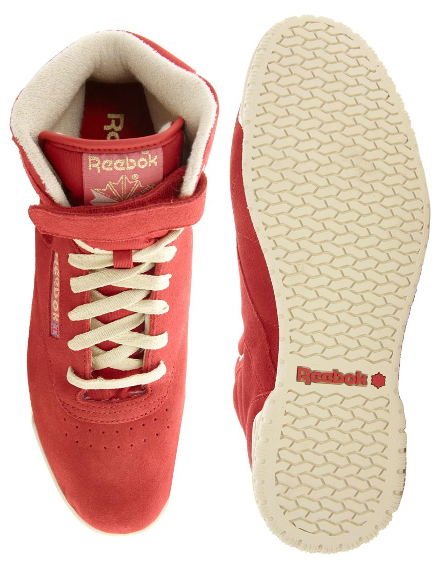 Reebok Exofit Clean Hi Trainers in Red for |