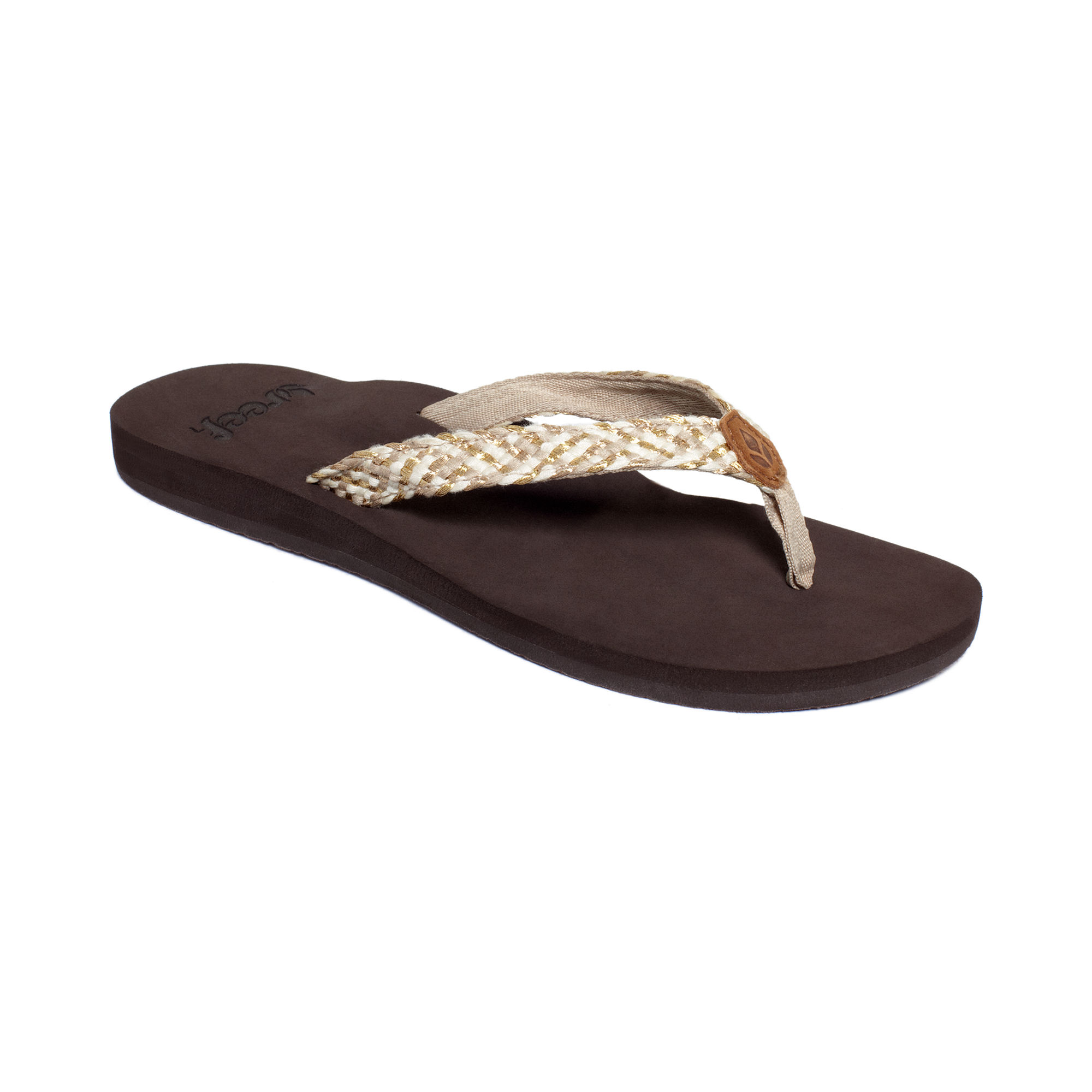 Reef Mallory Thong Sandals in Brown/Metallic (Metallic) - Lyst