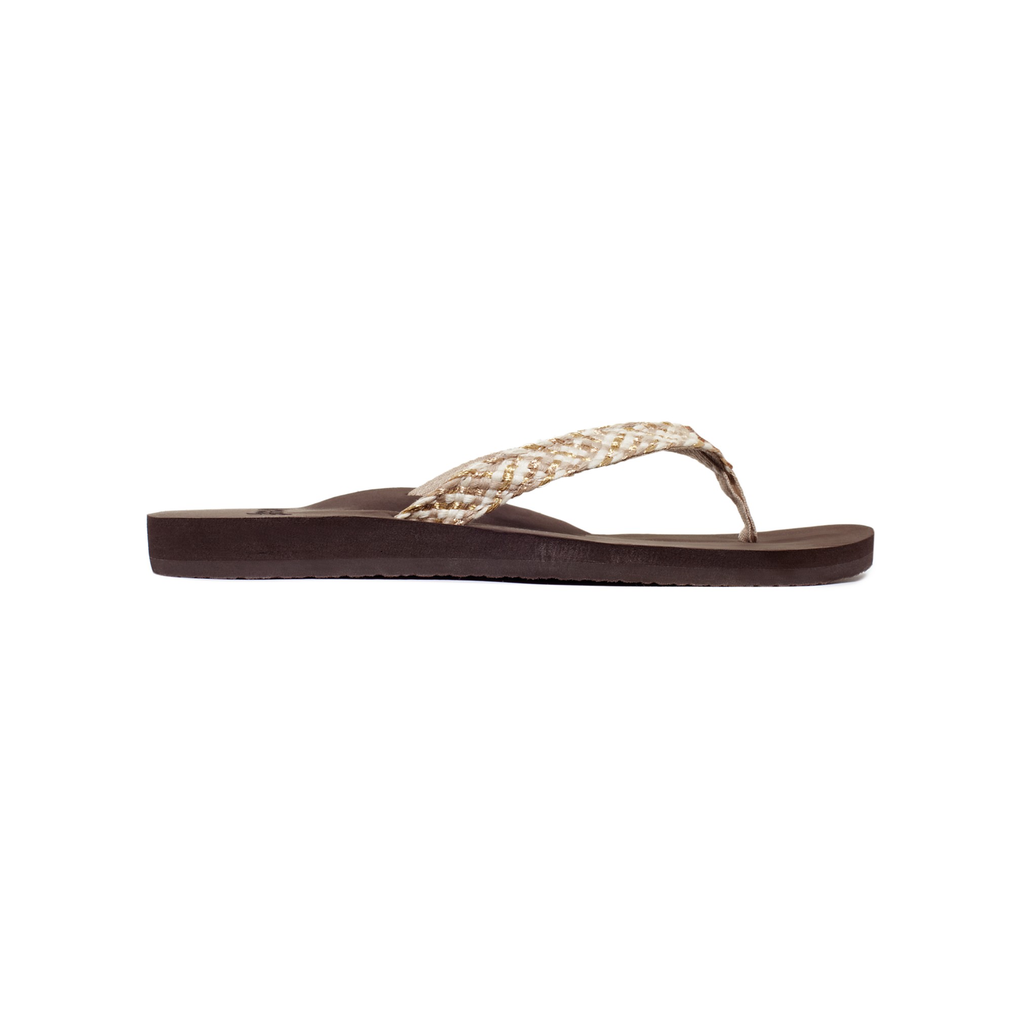 Reef Mallory Thong Sandals in Brown/Metallic (Metallic) - Lyst