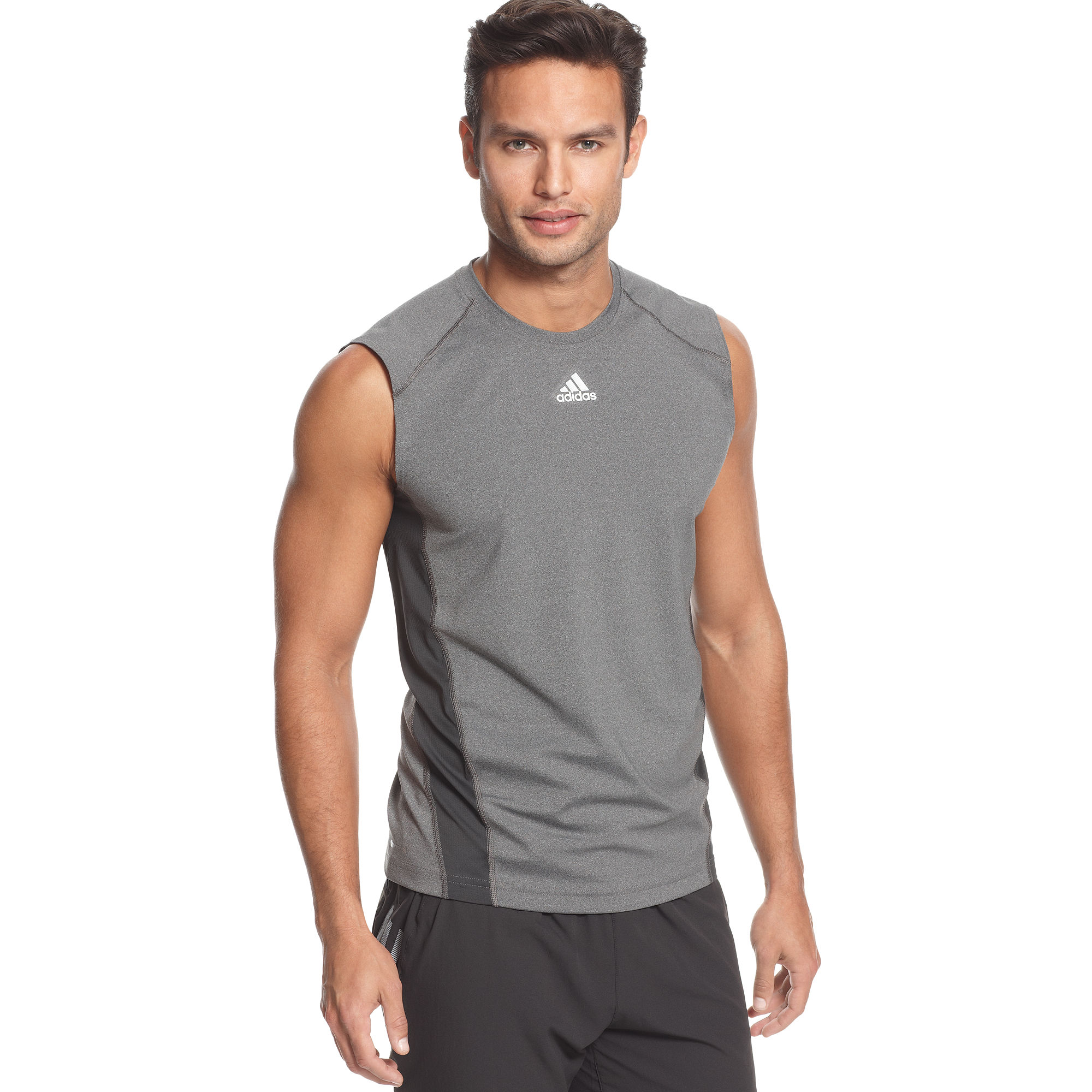 Adidas Sl Training Climacool Sleeveless Tee in Gray for Men (dark grey ...