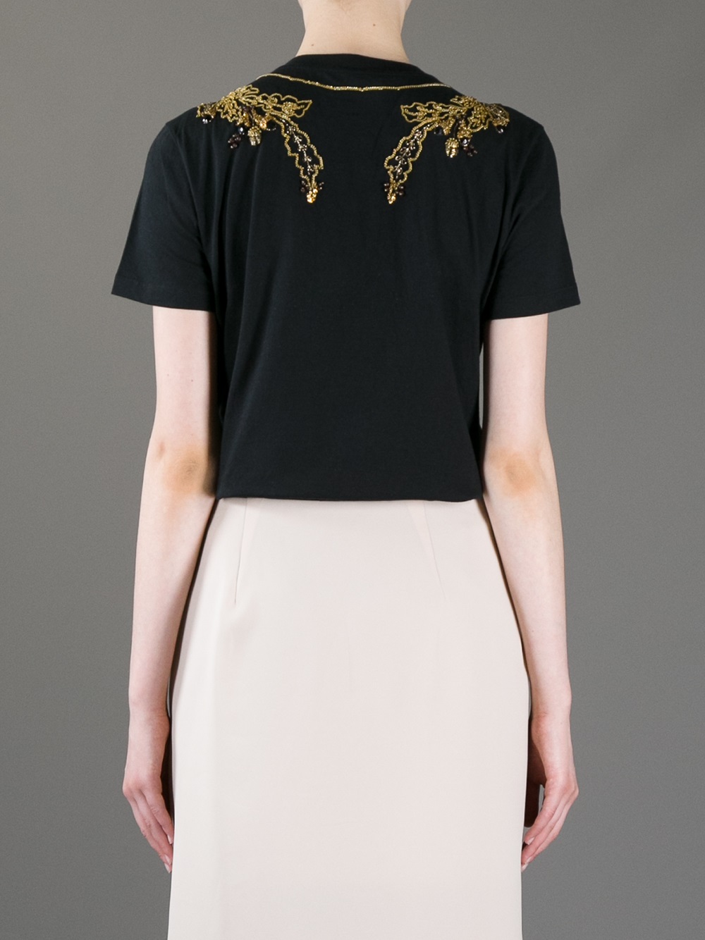 Lyst Alexander Mcqueen Embellished Tshirt in Black
