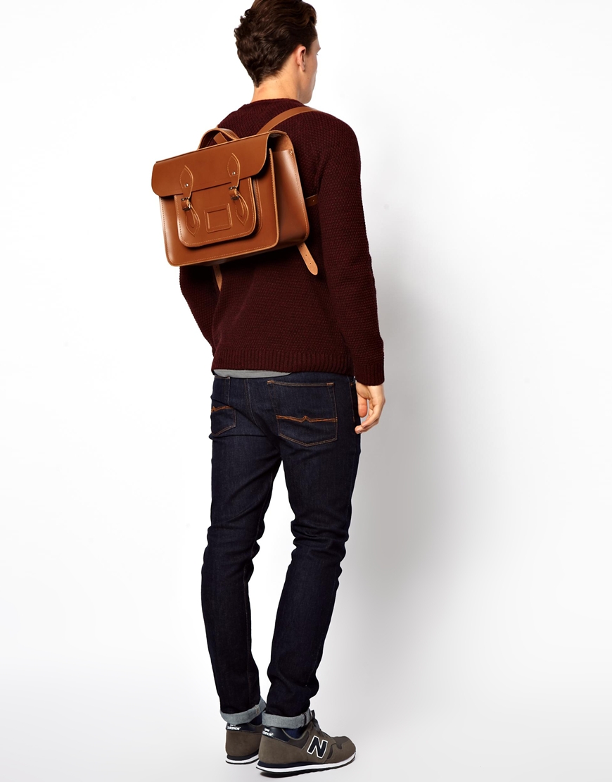 leather satchel backpack mens