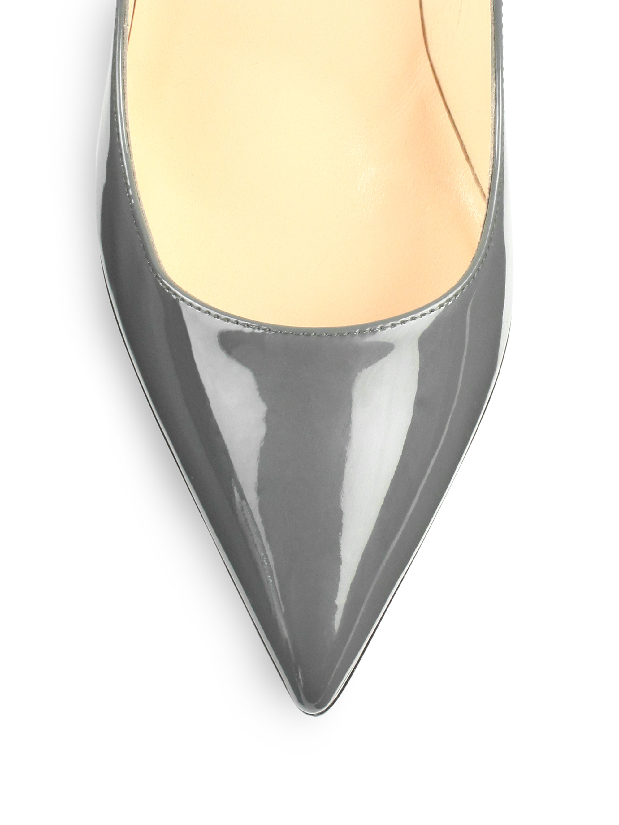 Christian Louboutin Pigalle Plato Patent Leather Platform Pumps in Grey
