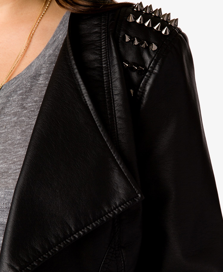 Forever 21 Black Plus Size Edgy Girl Moto Jacket