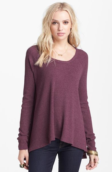 Free People Rockabilly Raglan Sleeve Top in Purple (Aubergine) | Lyst