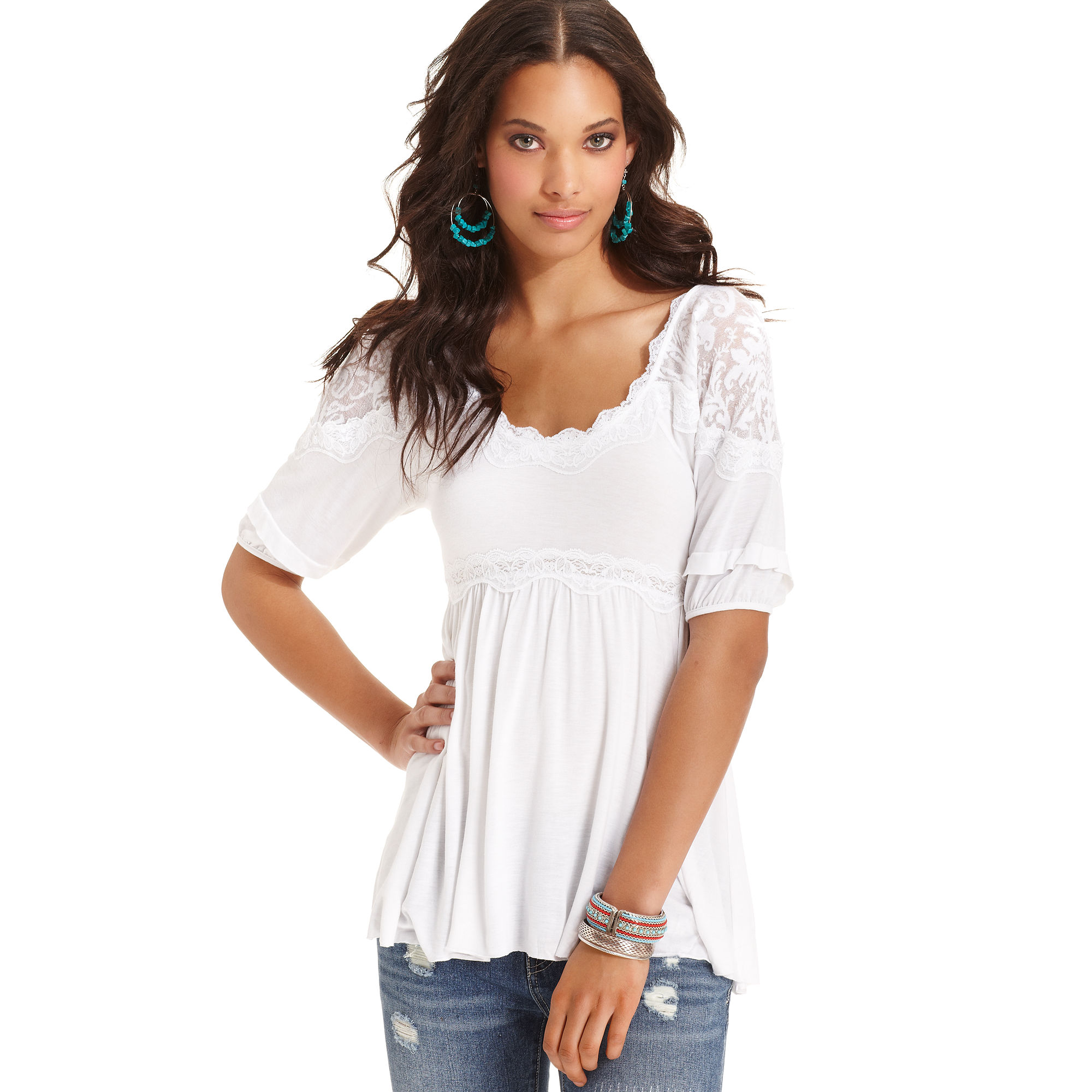 Lace babydoll cheap top