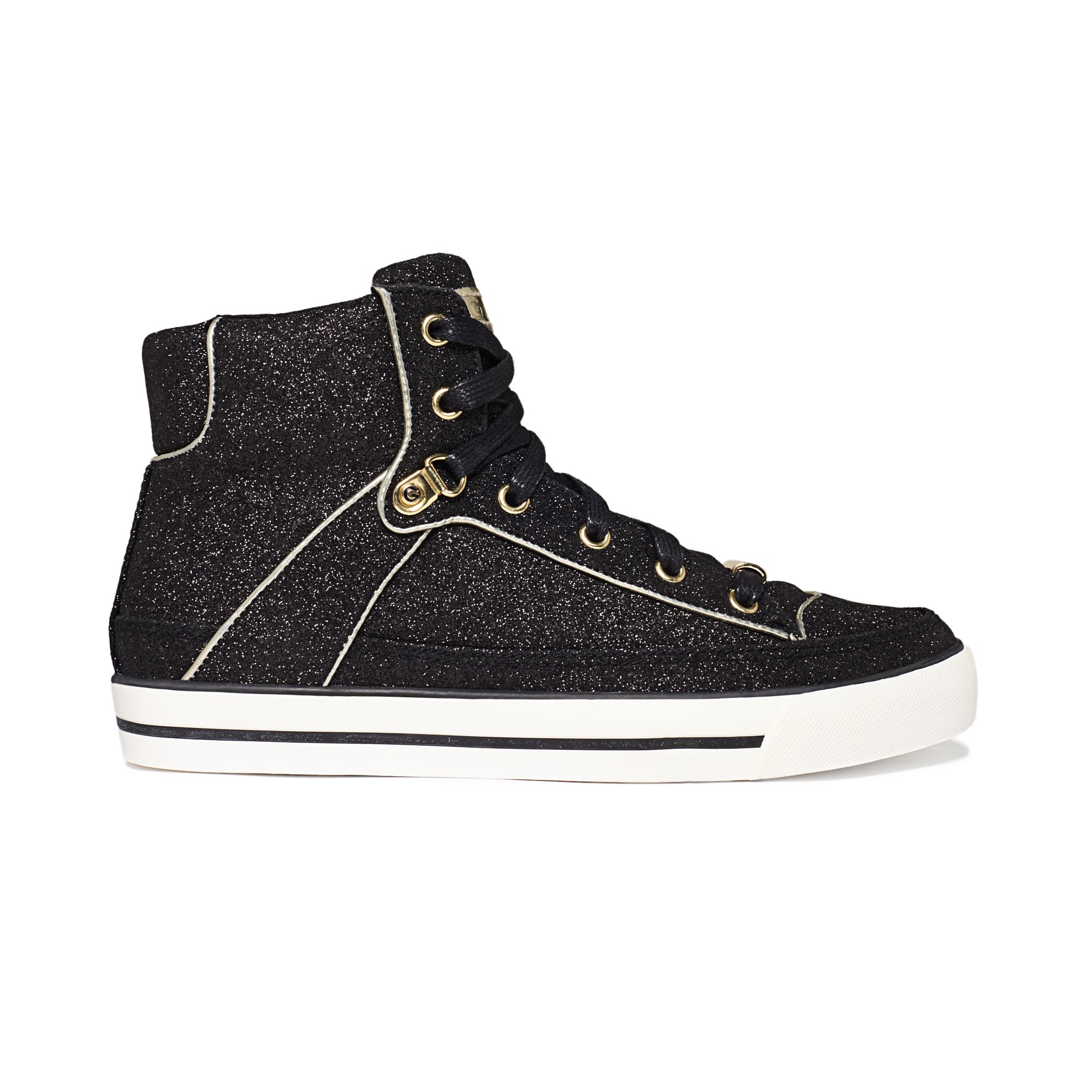 black and gold guess shoes