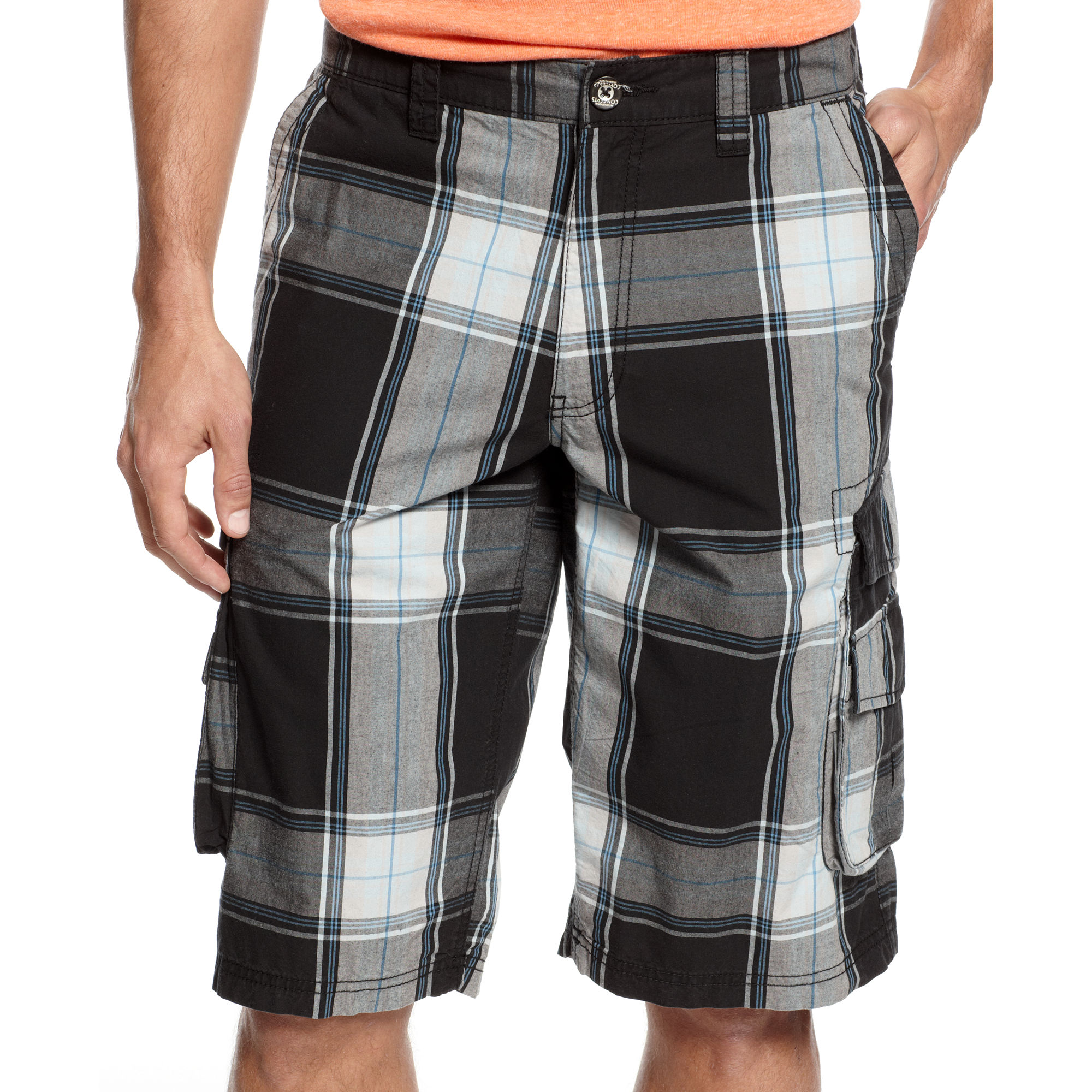 Inc international concepts Freedom Plaid Cargo Shorts in Black for ...